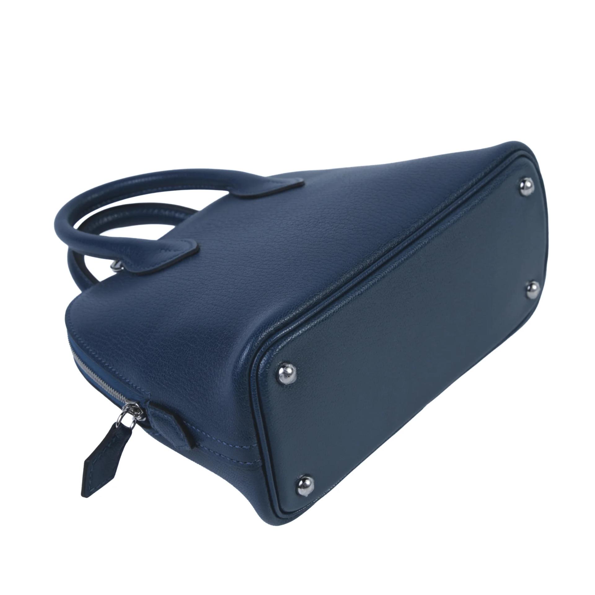 全新 HERMÈS 愛馬仕 Mini Bolide 1923 S4 深邃藍 Deep Blue Chevre山羊皮 銀扣 K刻 2025年 - 4