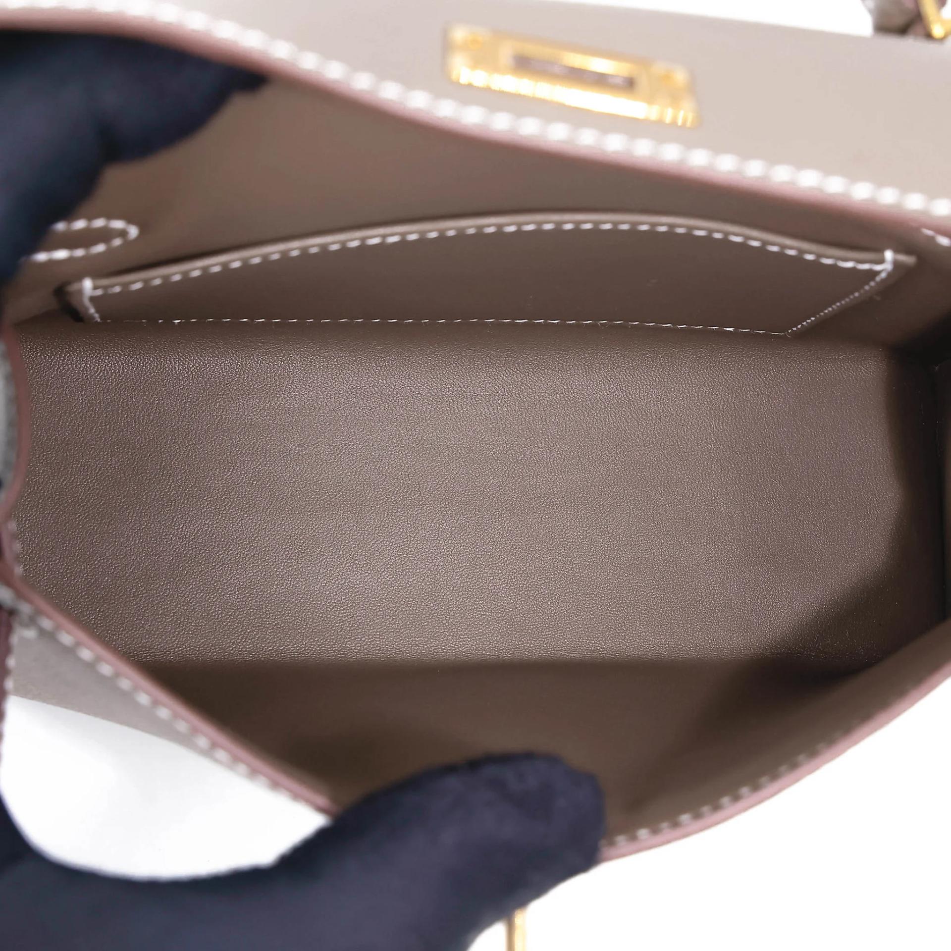 全新 HERMÈS 愛馬仕 Mini Kelly 二代 18 大象灰 Etoupe Epsom牛皮 金扣 G刻 2026年 - 17