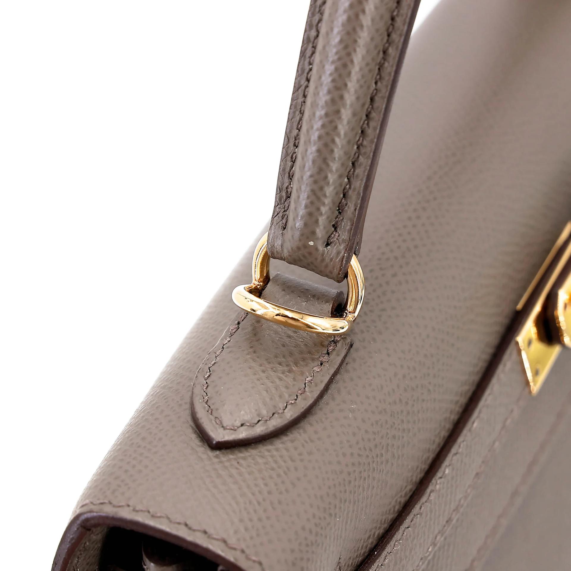 A美品 HERMÈS 愛馬仕 Kelly 25 外縫 8F 錫器灰 Etain Epsom牛皮 金扣 Y刻 2020年 - 5