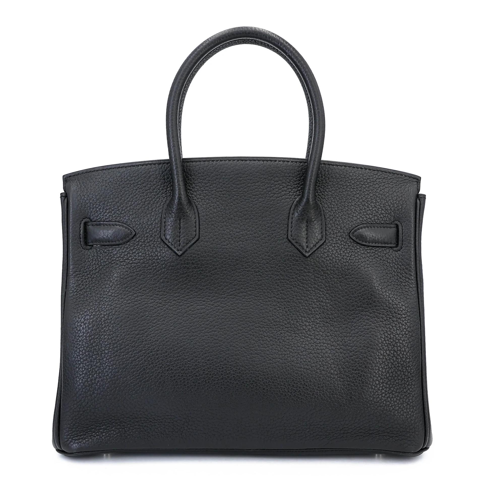 Very Good ( Rank A) HERMÈS Birkin 30 Plomb (8P) Clemence Palladium hardware Square R (2014) - 2