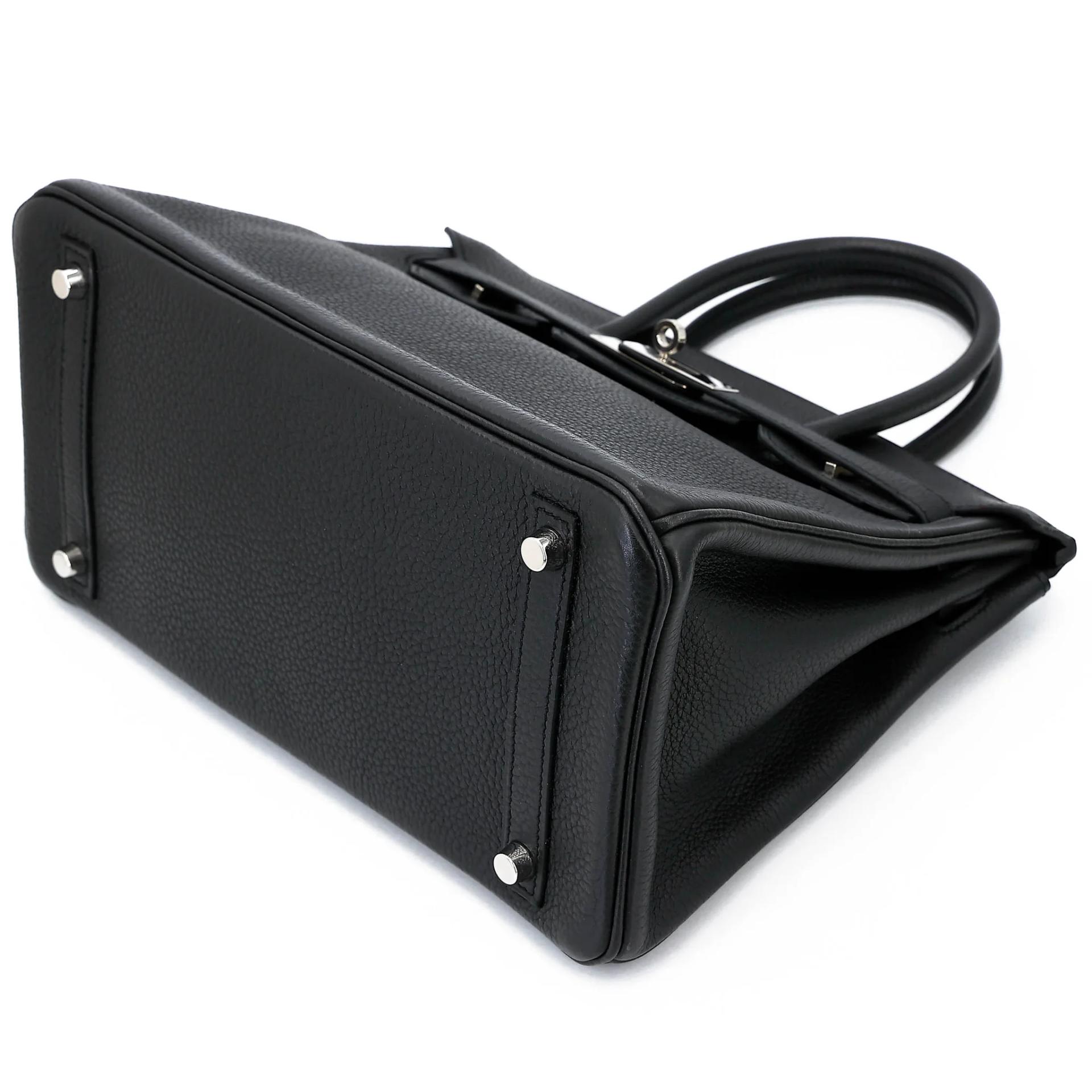 Very Good ( Rank A) HERMÈS Birkin 30 Plomb (8P) Clemence Palladium hardware Square R (2014) - 6