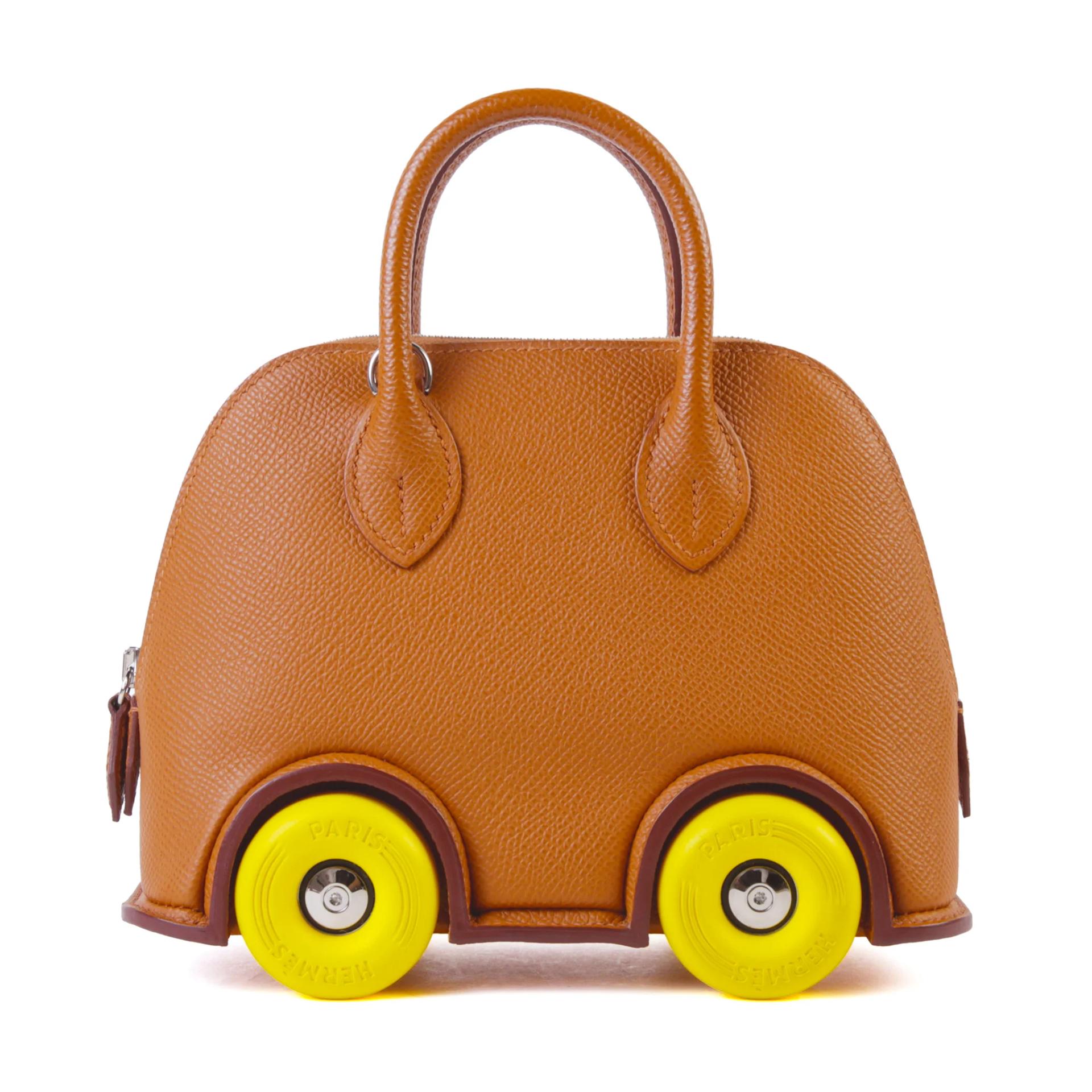 Very Good ( Rank A) HERMÈS Limited Edition Bolide On Wheels Gold (37) Jaune Citron (9N) Epsom Palladium hardware U (2022) - 1