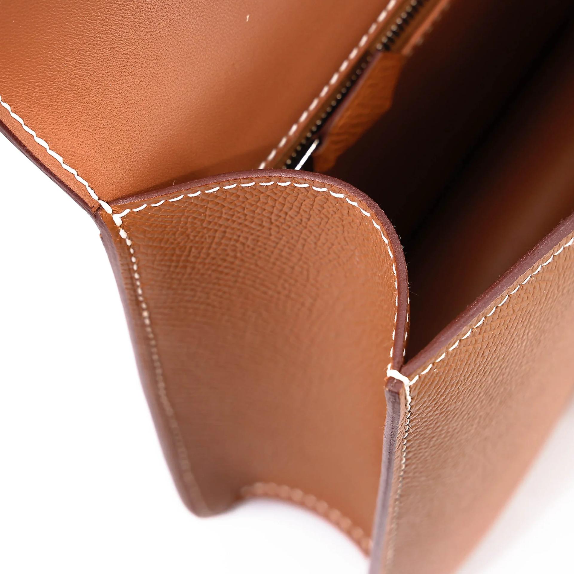 A美品 HERMÈS 愛馬仕 Constance 康康 24 Mirror 37 金棕色 Gold Epsom牛皮 銀扣 K刻 2025年 - 23