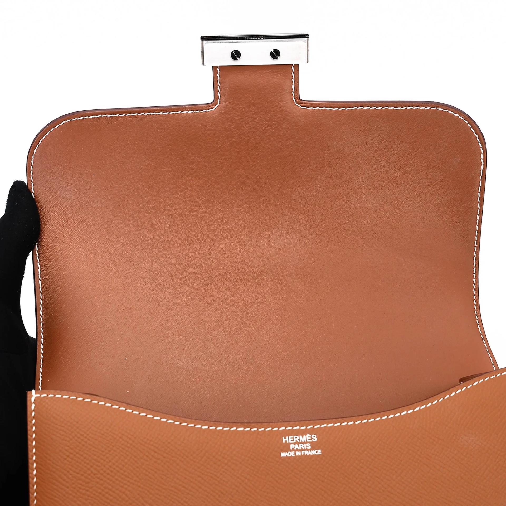 A美品 HERMÈS 愛馬仕 Constance 康康 24 Mirror 37 金棕色 Gold Epsom牛皮 銀扣 K刻 2025年 - 13