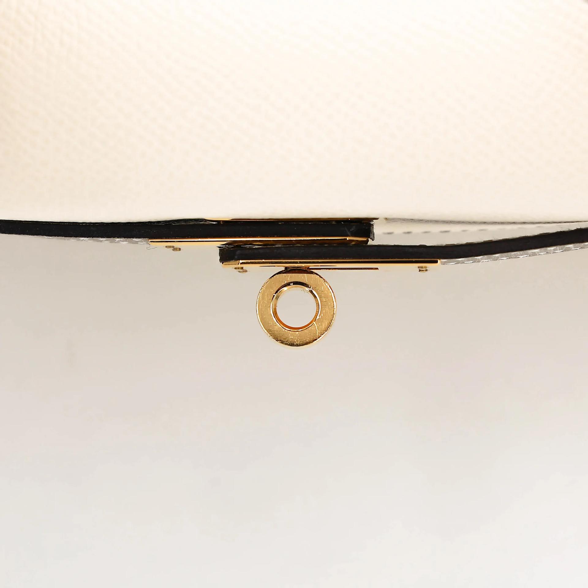 A美品 HERMÈS 愛馬仕 馬蹄印定制 Kelly 25 外縫 HSS 10 奶昔白 Craie M8 銀河灰 Gris Asphalte Epsom牛皮 金扣 U刻 2022年 - 15