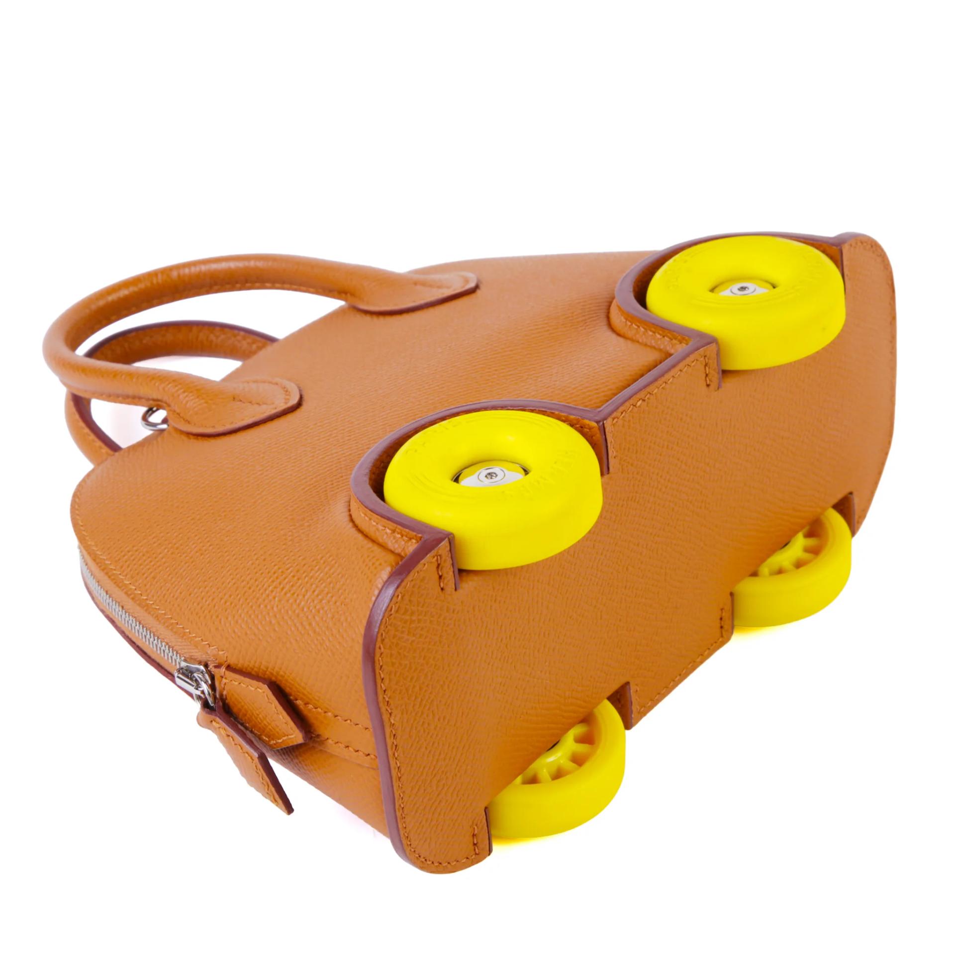 Very Good ( Rank A) HERMÈS Limited Edition Bolide On Wheels Gold (37) Jaune Citron (9N) Epsom Palladium hardware U (2022) - 4