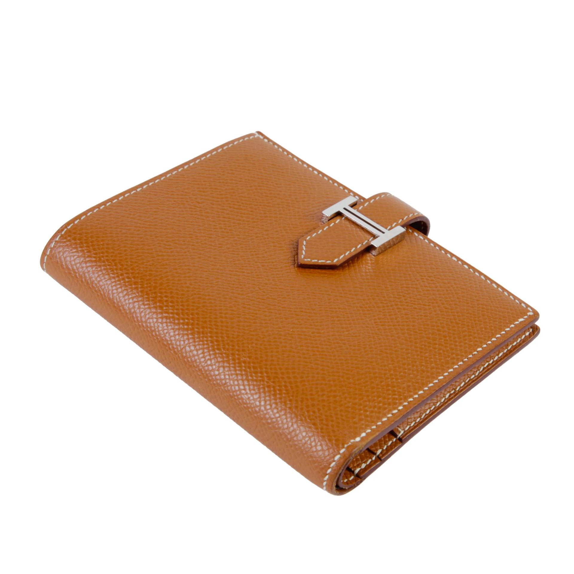 Very Good ( Rank A) HERMÈS Bearn Compact wallet Gold (37) Epsom Palladium hardware W (2024) - 4