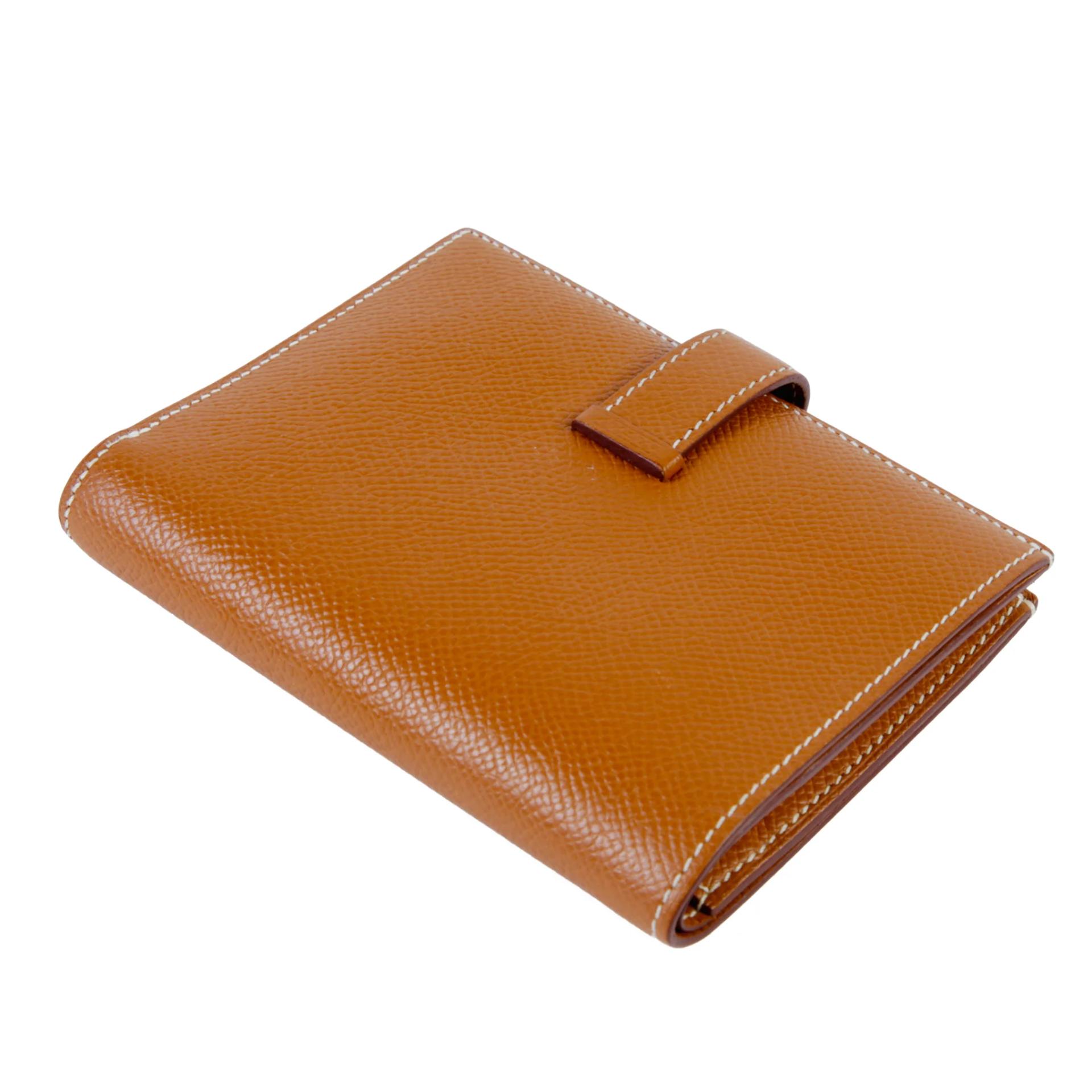 Very Good ( Rank A) HERMÈS Bearn Compact wallet Gold (37) Epsom Palladium hardware W (2024) - 6