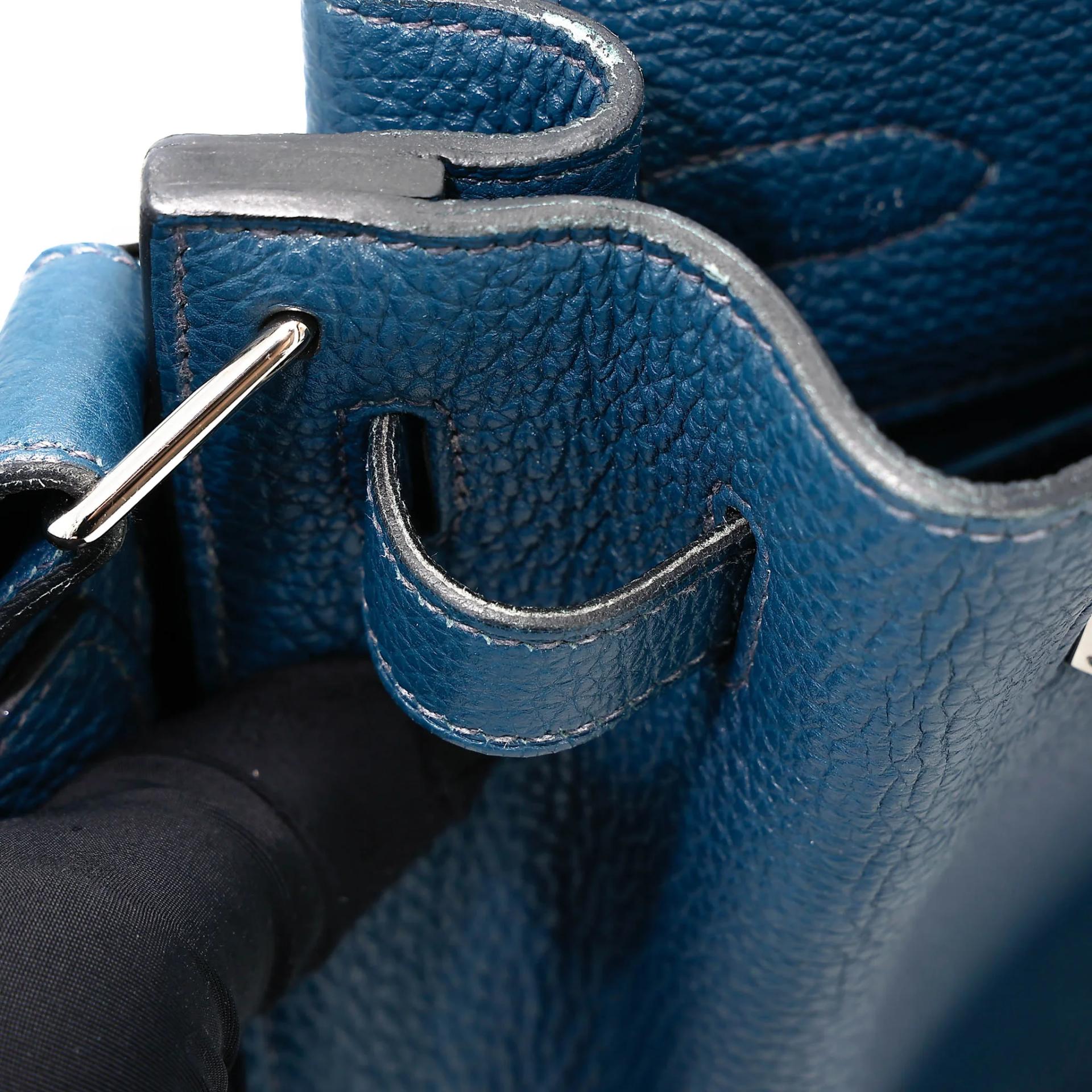 A美品 HERMÈS 愛馬仕 So Kelly 22 7P 普魯士藍 Bleu De Prusse Togo小牛皮 銀扣 □M刻 2009年 - 31