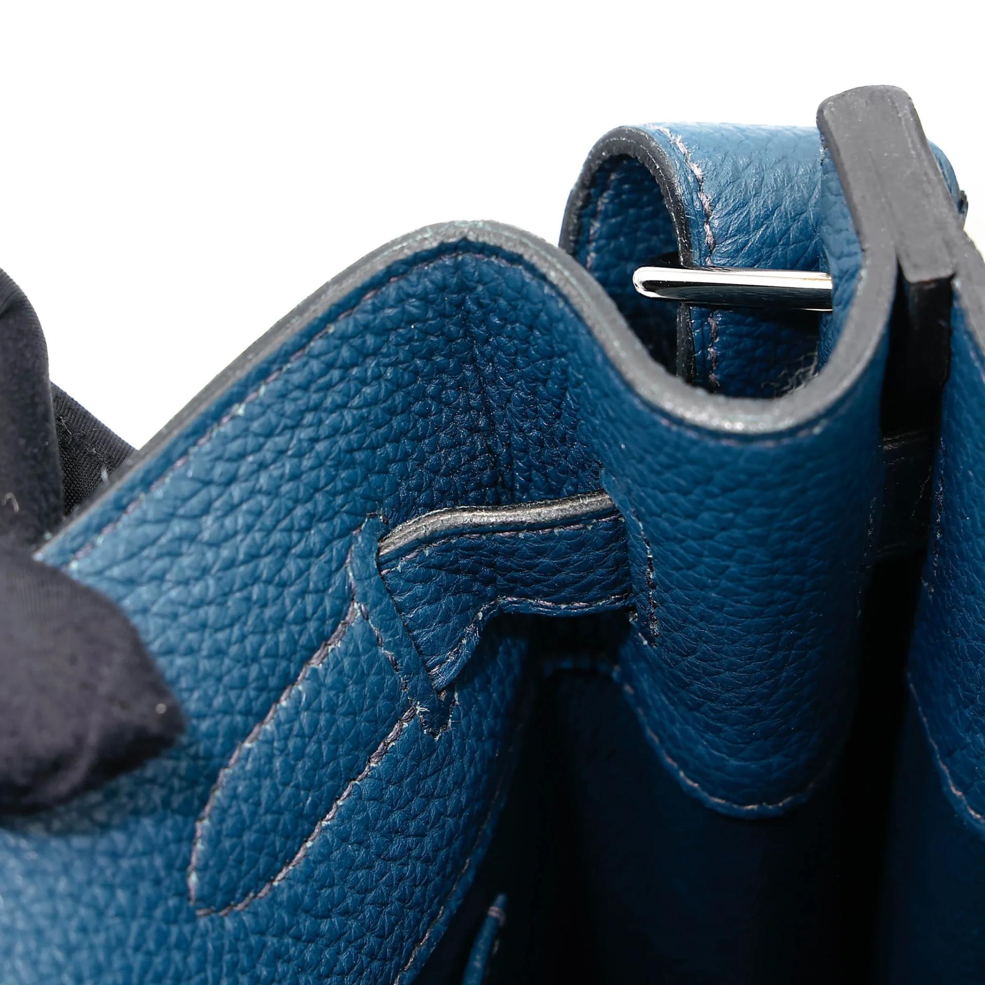 A美品 HERMÈS 愛馬仕 So Kelly 22 7P 普魯士藍 Bleu De Prusse Togo小牛皮 銀扣 □M刻 2009年 - 30