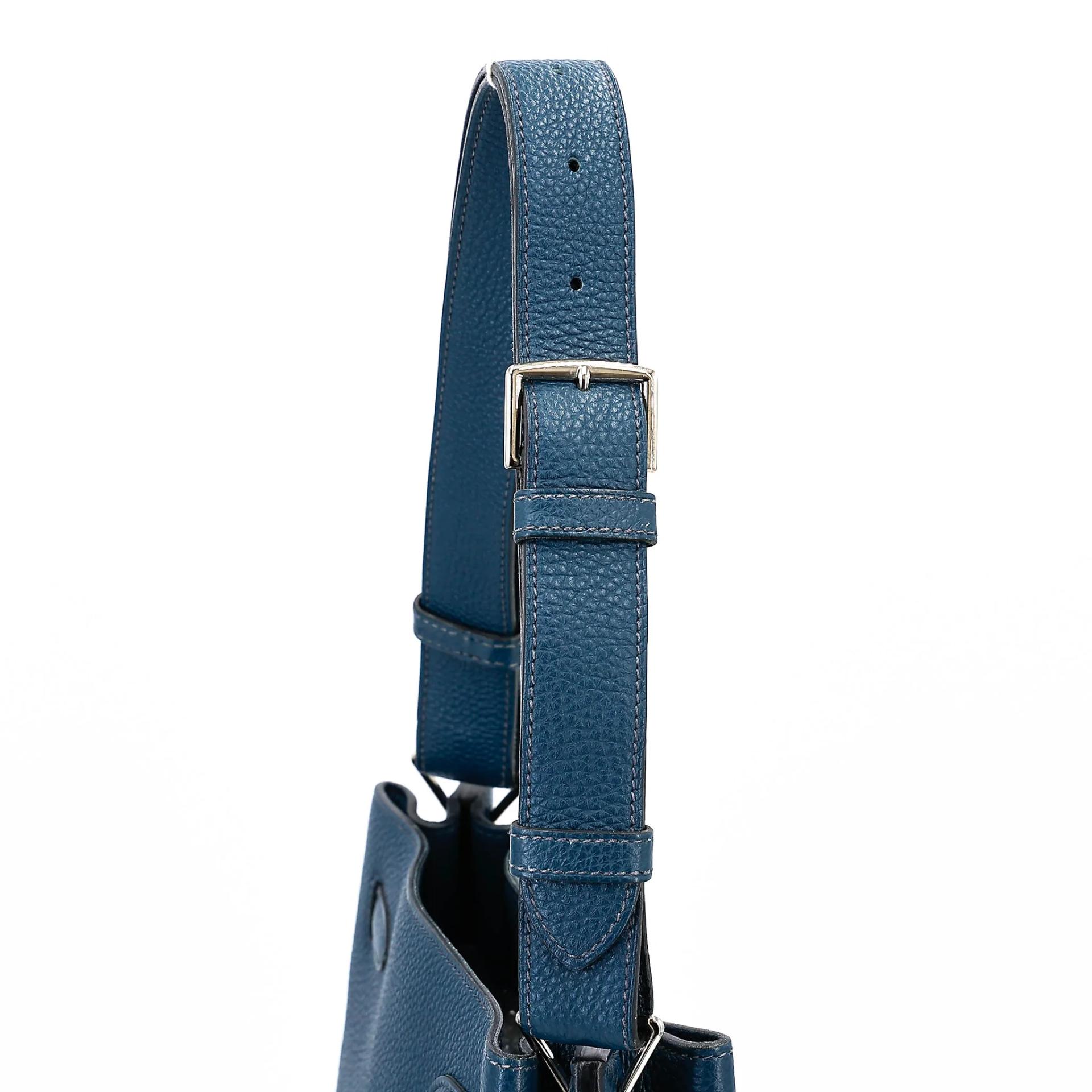 A美品 HERMÈS 愛馬仕 So Kelly 22 7P 普魯士藍 Bleu De Prusse Togo小牛皮 銀扣 □M刻 2009年 - 3