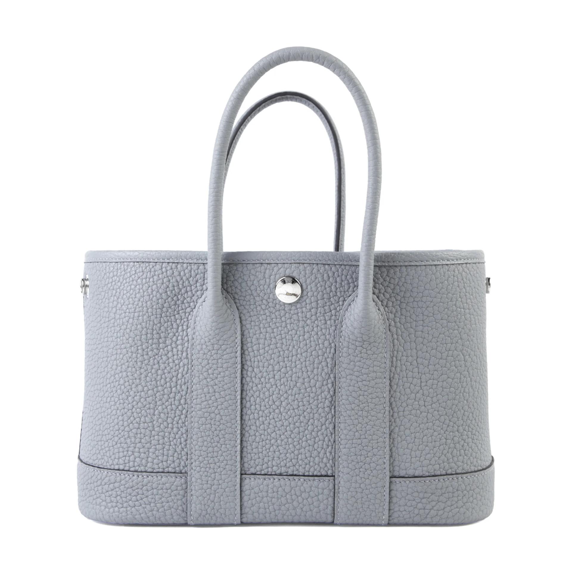未使用保存品 HERMÈS 愛馬仕 Neo Garden Party 23 花園 8U 冰川藍 Bleu Glacier Negonda皮 銀扣 K刻 2025年 - 1