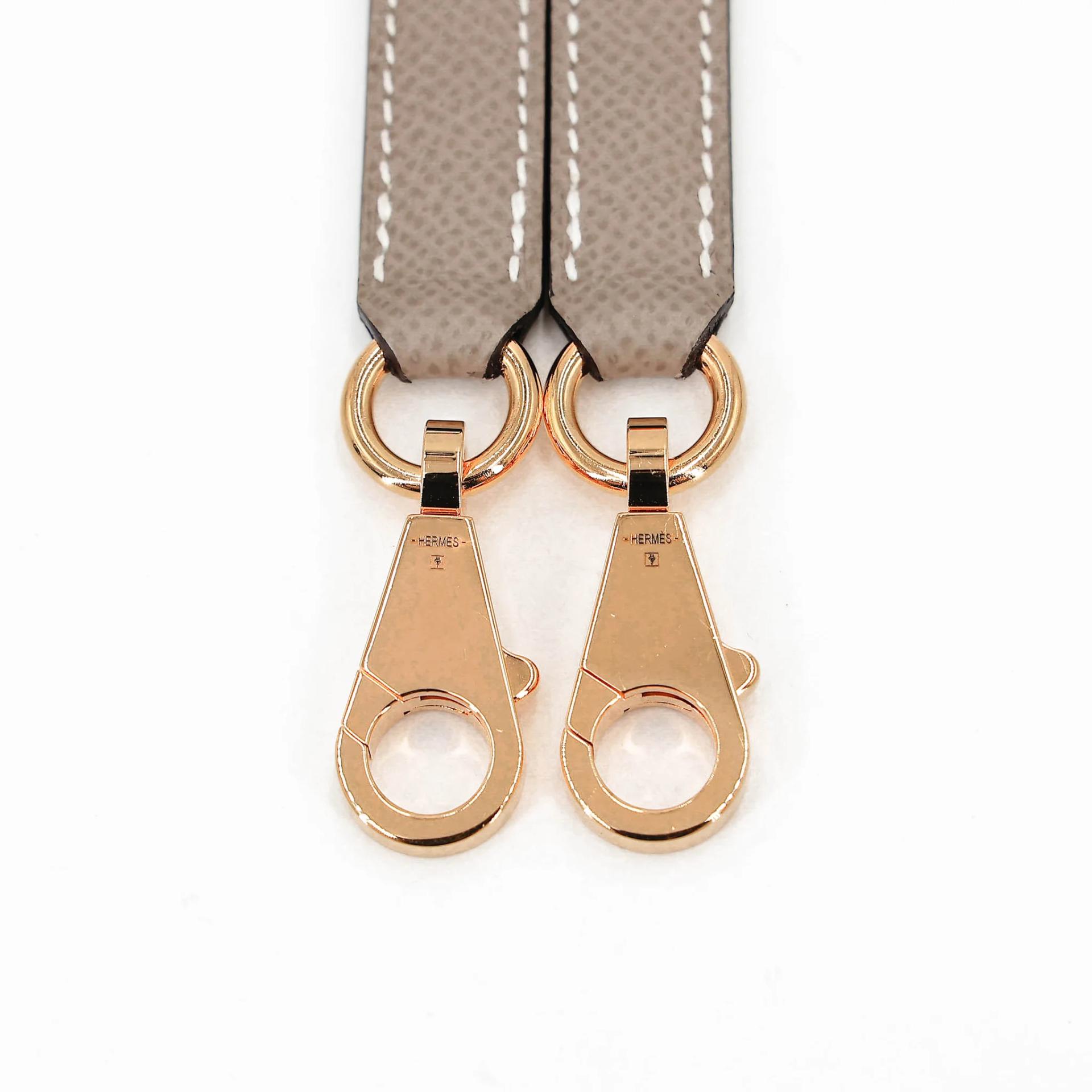 A美品 HERMÈS 愛馬仕 馬蹄印定制 Kelly 25 外縫 HSS 10 奶昔白 Craie M8 銀河灰 Gris Asphalte Epsom牛皮 金扣 U刻 2022年 - 29