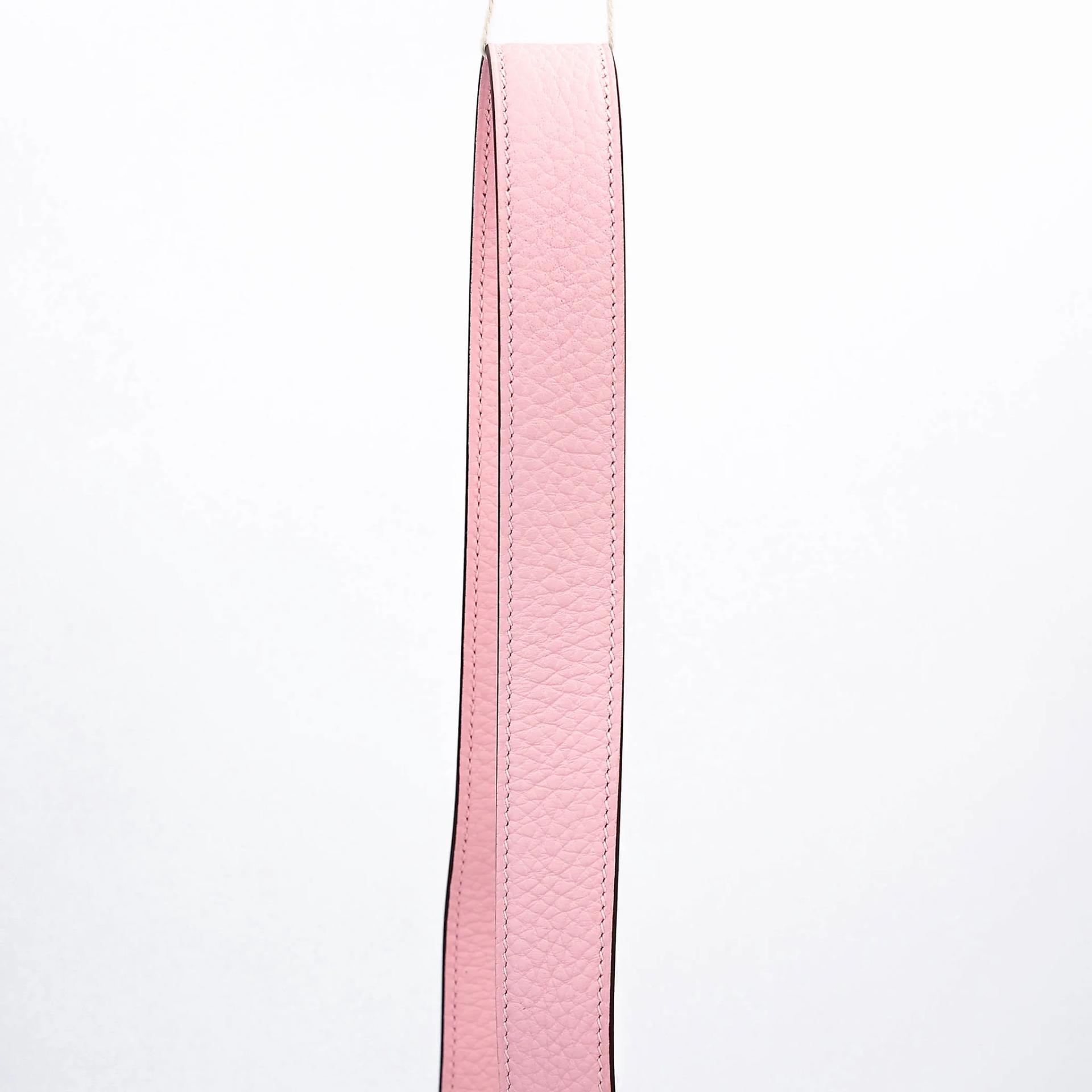 全新 HERMÈS 愛馬仕 Mini Lindy 二代 Verso 3Q 櫻花粉 Rose Sakura 80 珍珠灰 Gris Perle Clemence小牛皮 銀扣 G刻 2026年 - 3