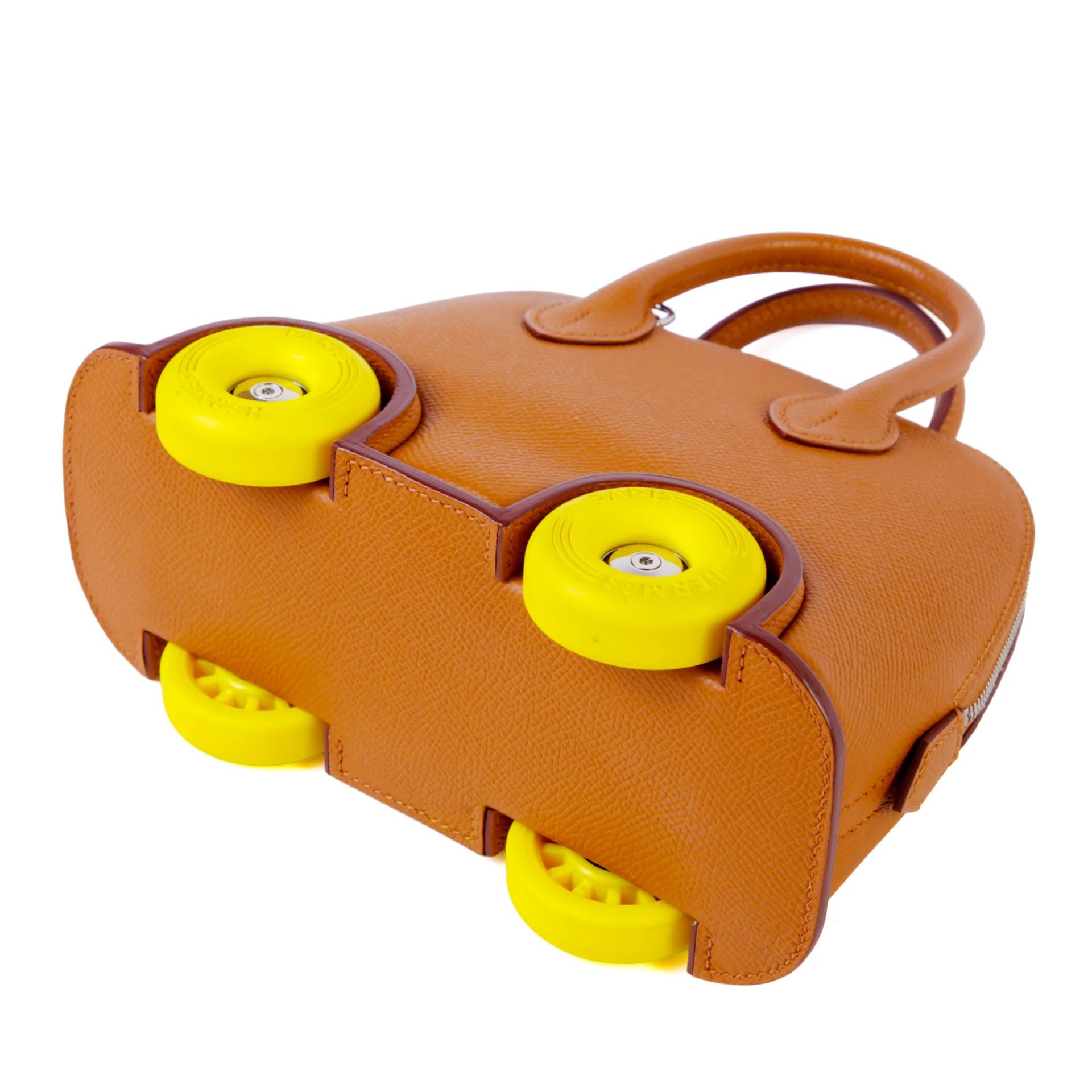 Very Good ( Rank A) HERMÈS Limited Edition Bolide On Wheels Gold (37) Jaune Citron (9N) Epsom Palladium hardware U (2022) - 5