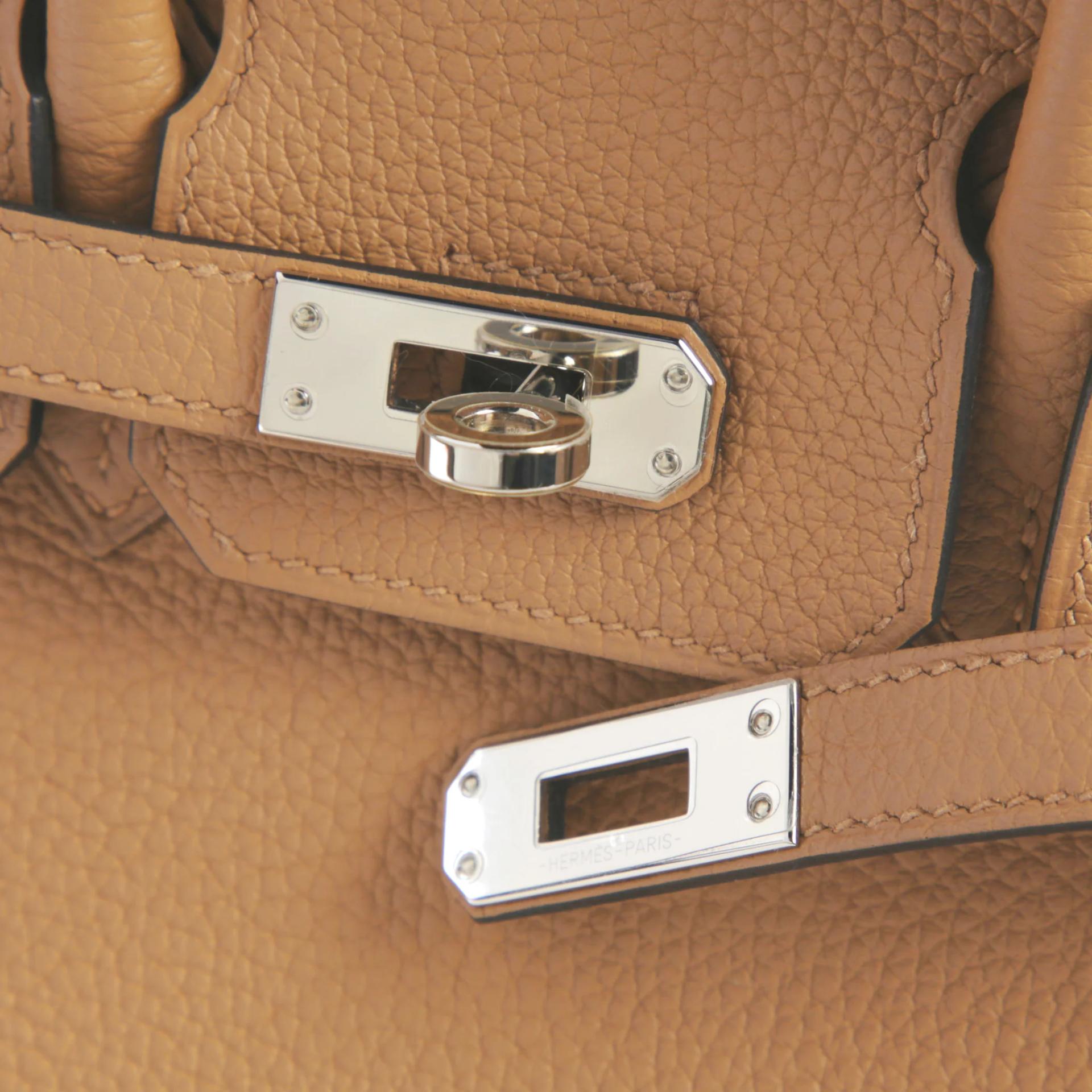 SA超美品 HERMÈS 愛馬仕 Birkin 25 0M 奶茶色 Chai Togo小牛皮 銀扣 U刻 2022年 - 8