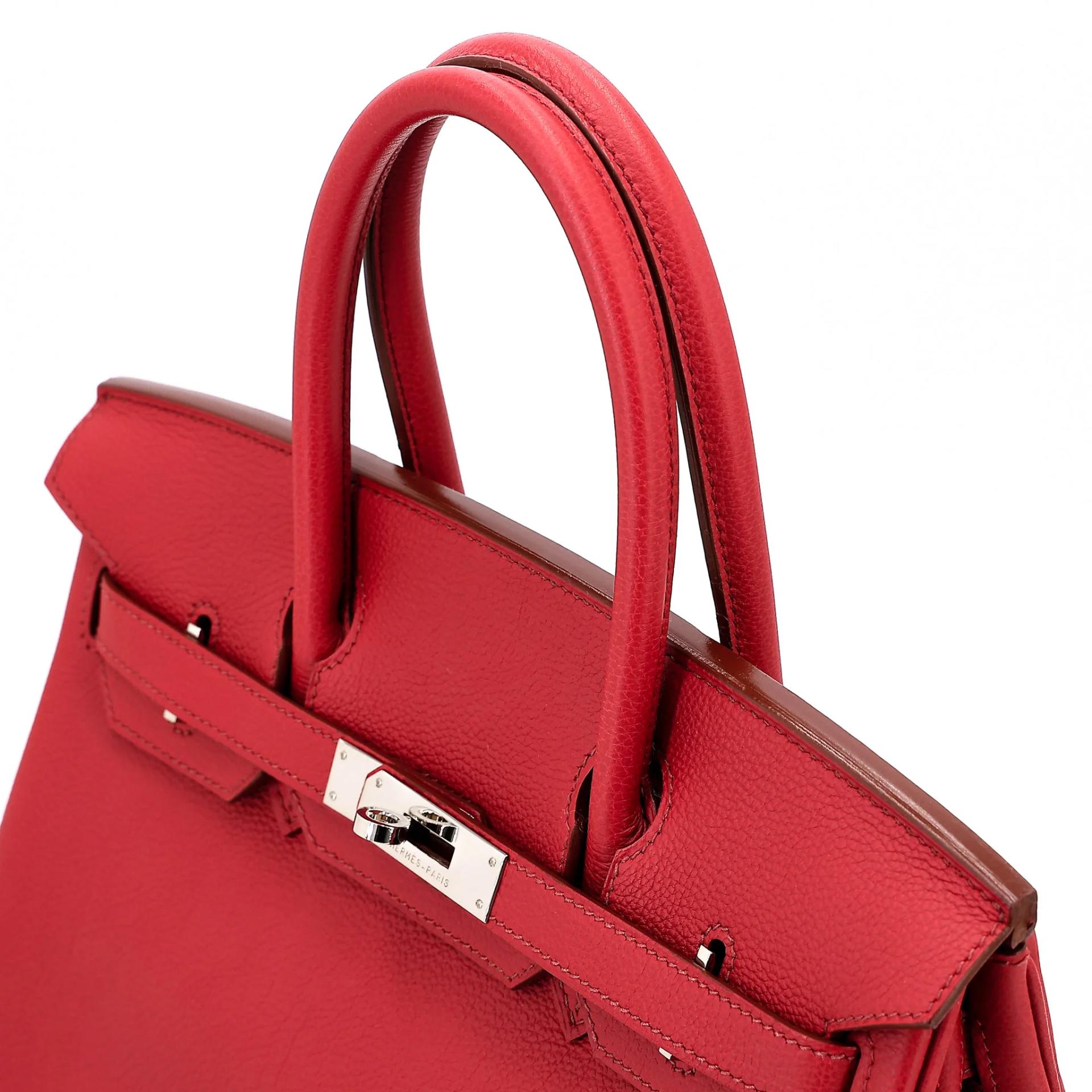 A美品 HERMÈS 愛馬仕 Birkin 30 54 茜草紅 Rouge Garance Togo小牛皮 銀扣 □M刻 2009年 - 3