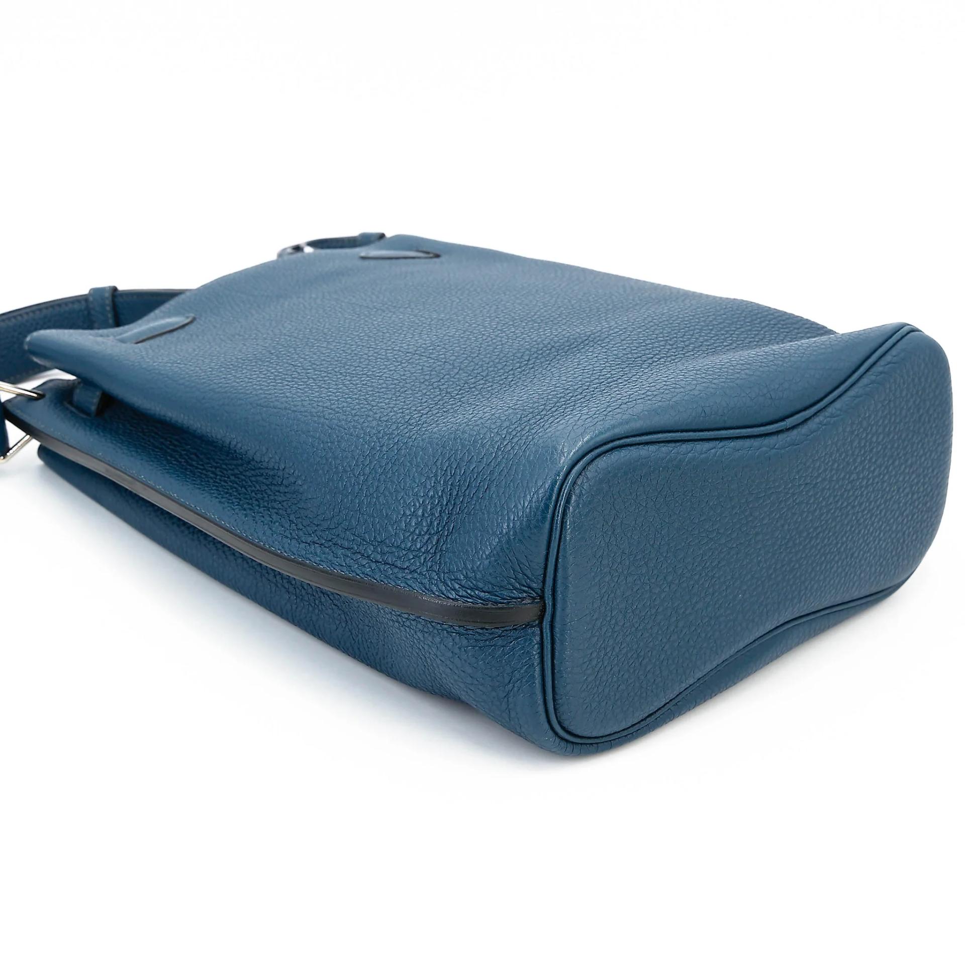 A美品 HERMÈS 愛馬仕 So Kelly 22 7P 普魯士藍 Bleu De Prusse Togo小牛皮 銀扣 □M刻 2009年 - 14