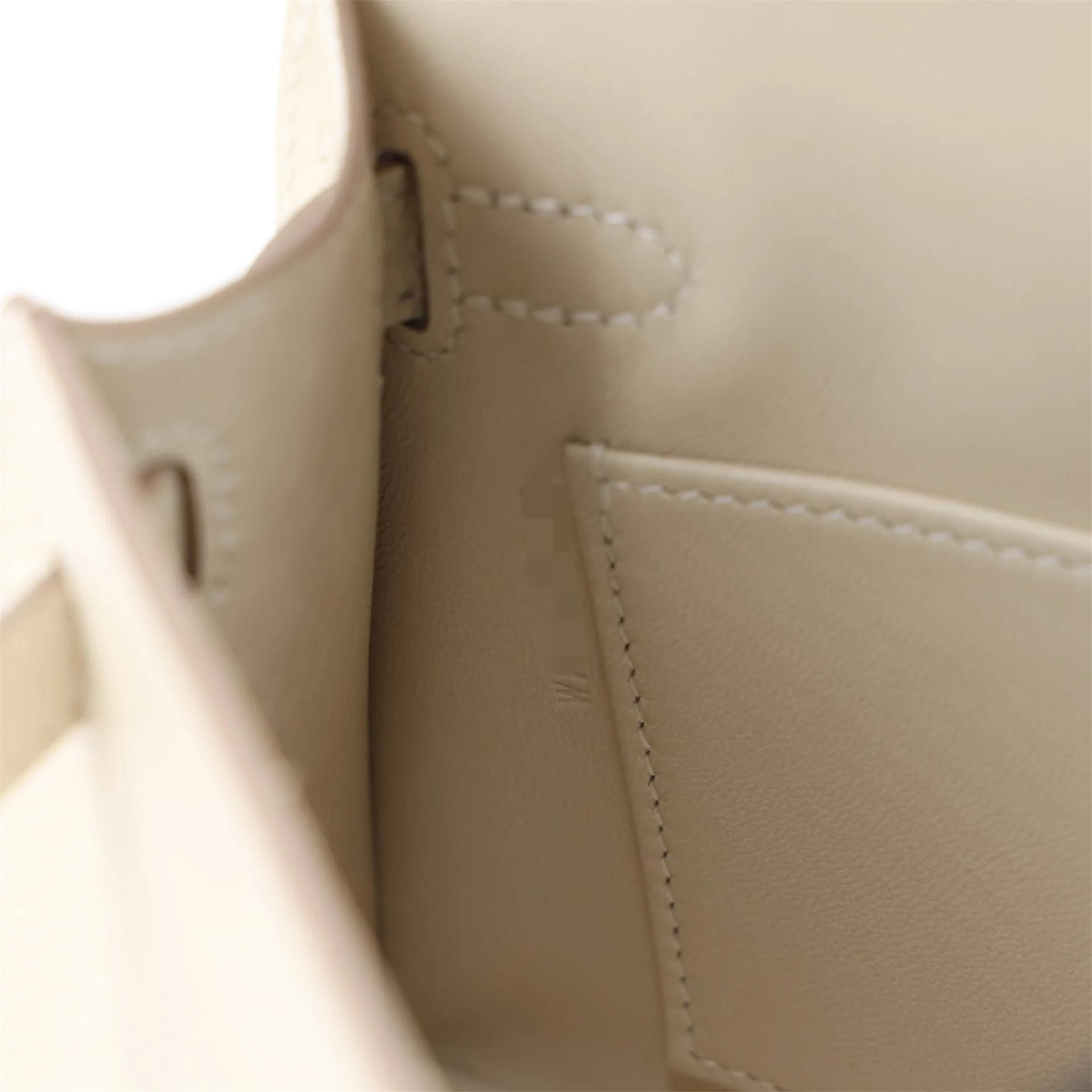 未使用保存品 HERMÈS 愛馬仕 Mini Kelly 二代 10 奶昔白 Craie Epsom牛皮 香檳金扣 W刻 2024年 - 14