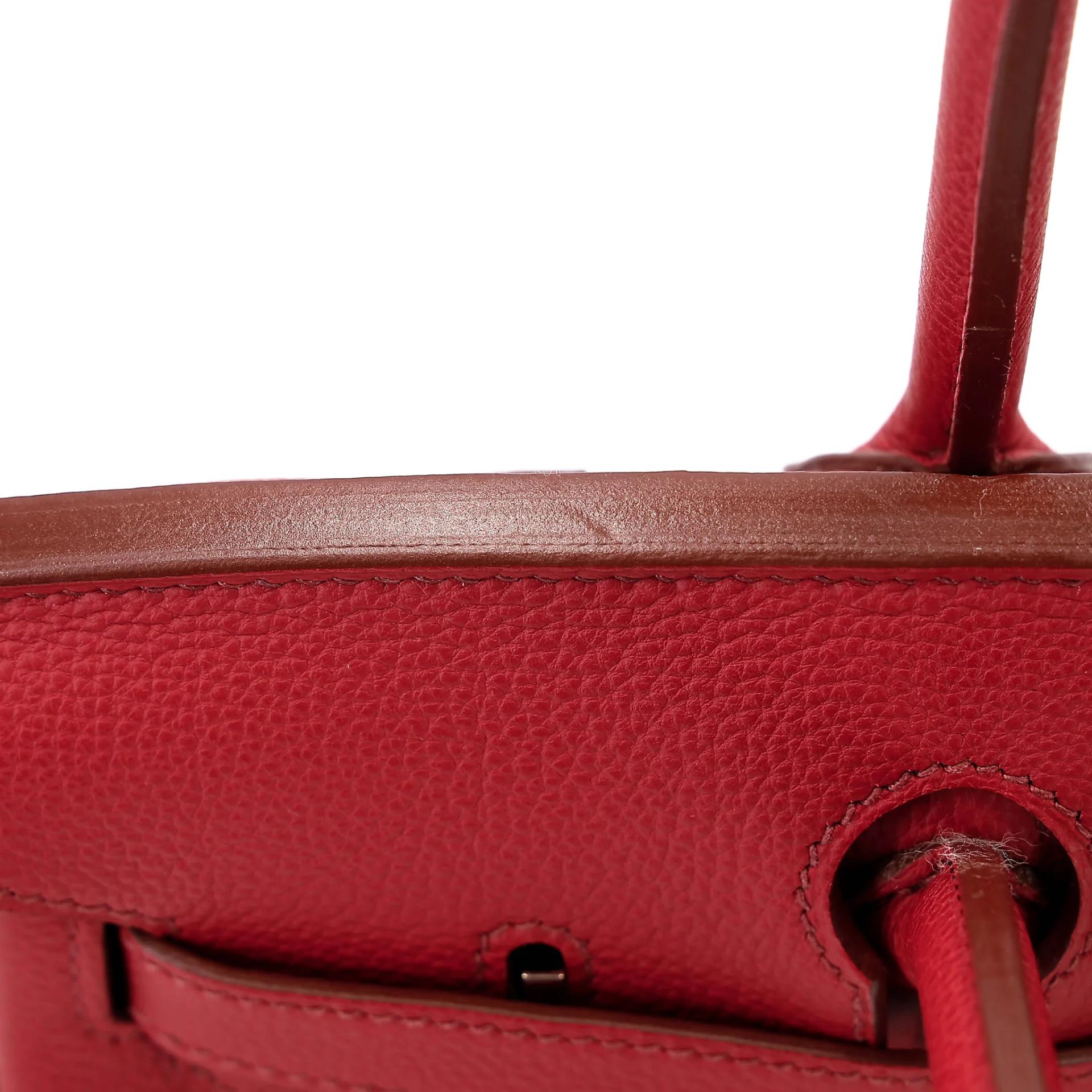 A美品 HERMÈS 愛馬仕 Birkin 30 54 茜草紅 Rouge Garance Togo小牛皮 銀扣 □M刻 2009年 - 15