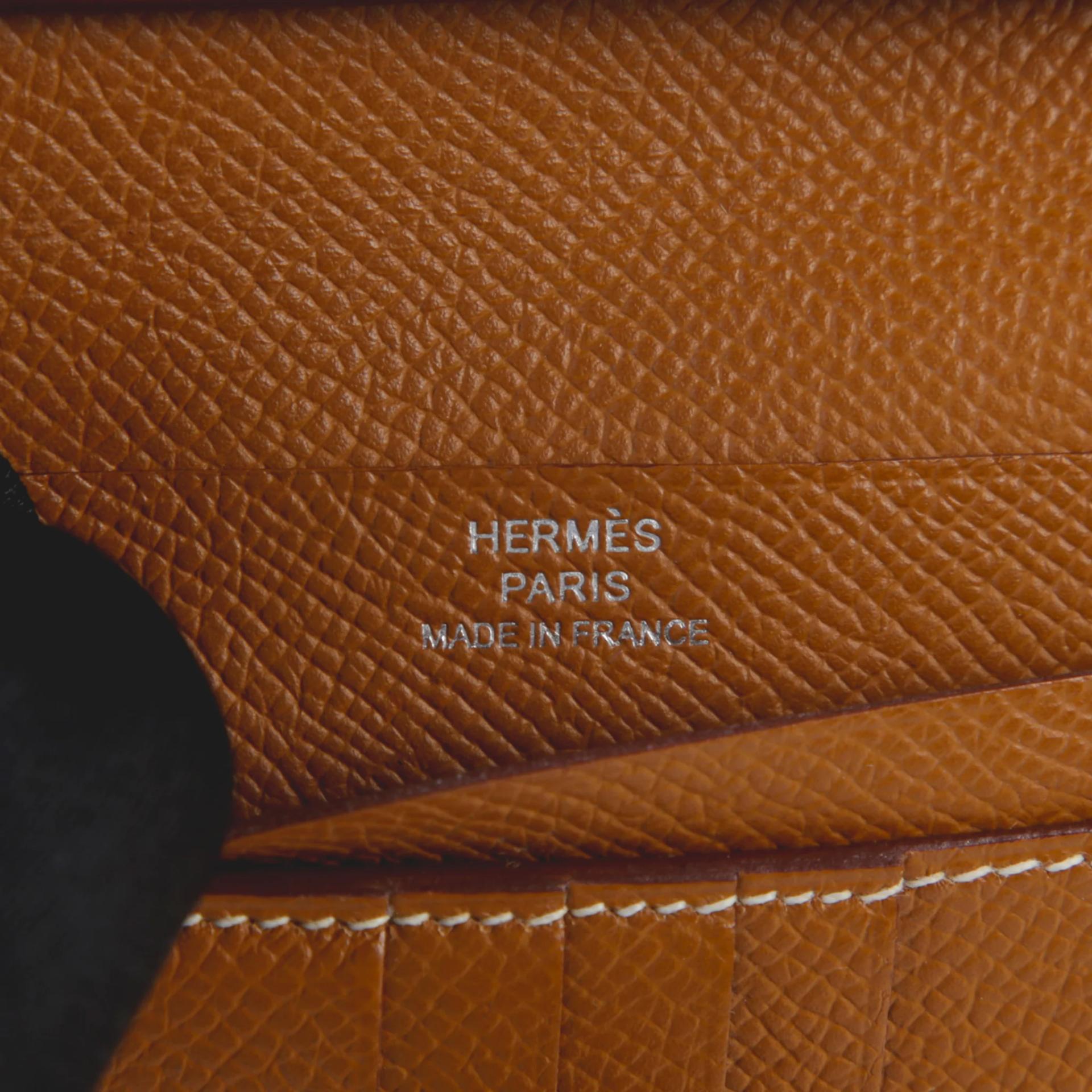 Very Good ( Rank A) HERMÈS Bearn Compact wallet Gold (37) Epsom Palladium hardware W (2024) - 9