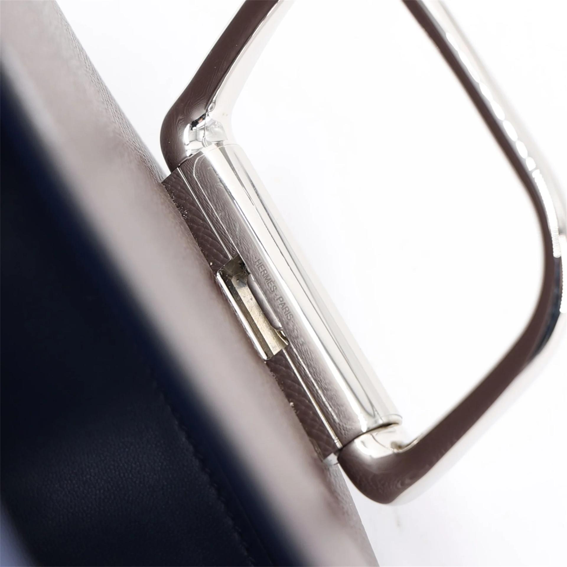 未使用保存品 HERMÈS 愛馬仕 Della Cavalleria mini 0G 馬鞍紅 Rouge Sellier 73 寶石藍 Bleu Saphir Epsom牛皮 銀扣 U刻 2022年 - 9