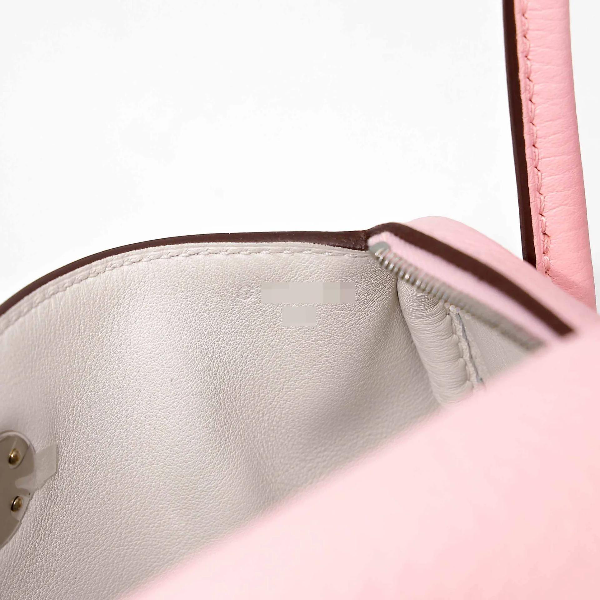 全新 HERMÈS 愛馬仕 Mini Lindy 二代 Verso 3Q 櫻花粉 Rose Sakura 80 珍珠灰 Gris Perle Clemence小牛皮 銀扣 G刻 2026年 - 14