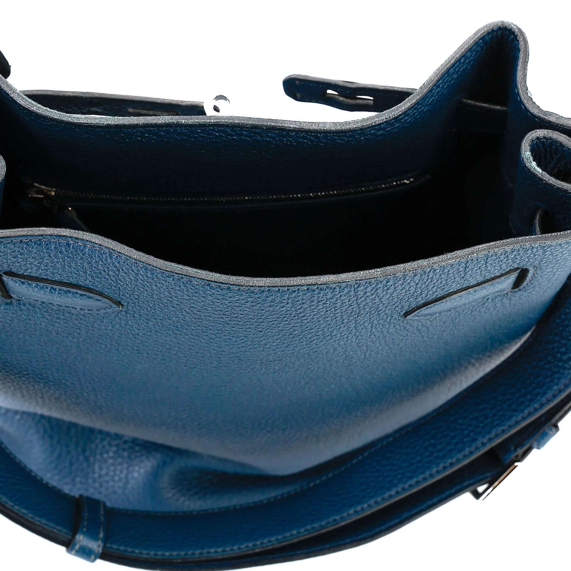 A美品 HERMÈS 愛馬仕 So Kelly 22 7P 普魯士藍 Bleu De Prusse Togo小牛皮 銀扣 □M刻 2009年 - 20