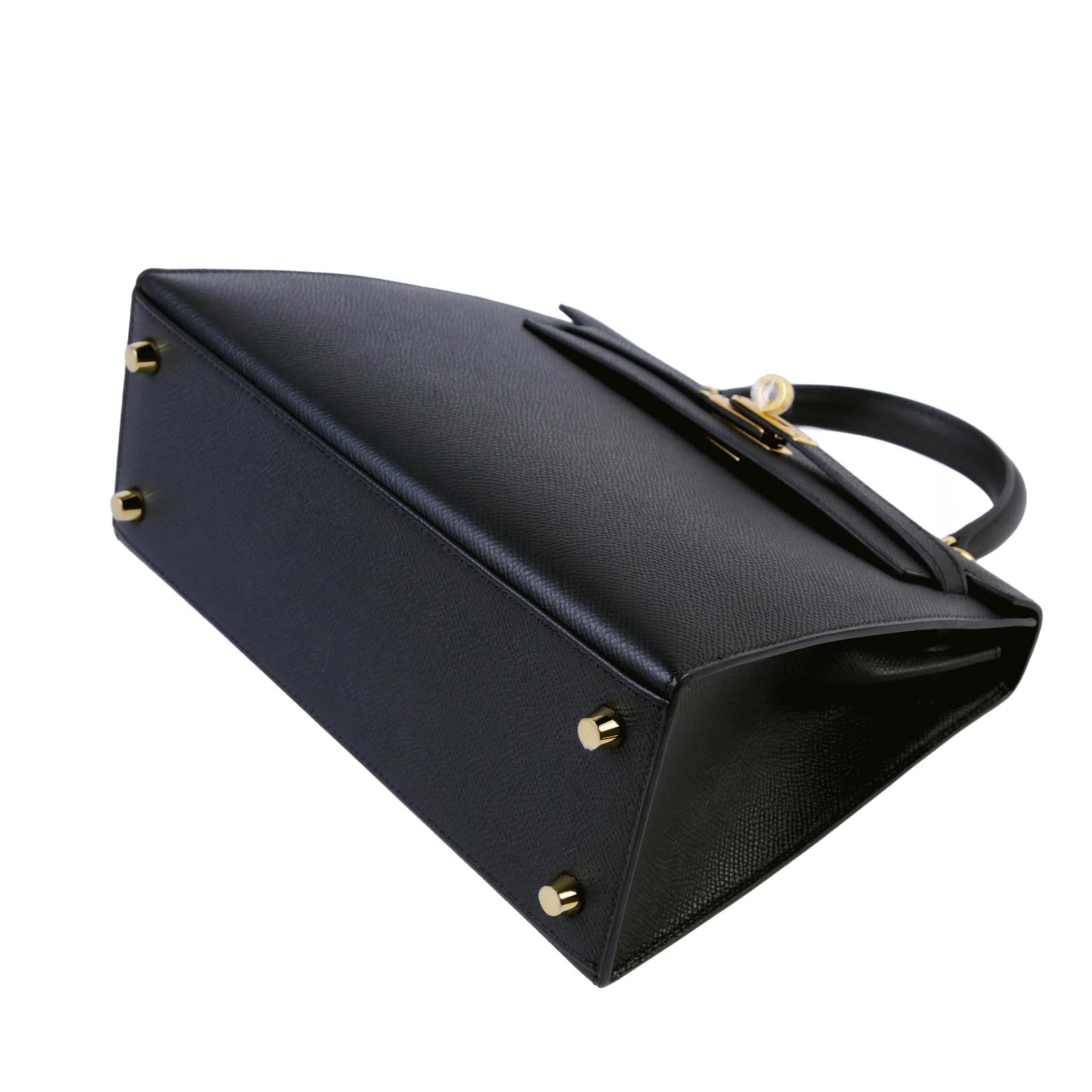 Brand New ( Rank N ) HERMÈS Kelly 25 Sellier Noir (89) Epsom Gold hardware K (2025) - 5