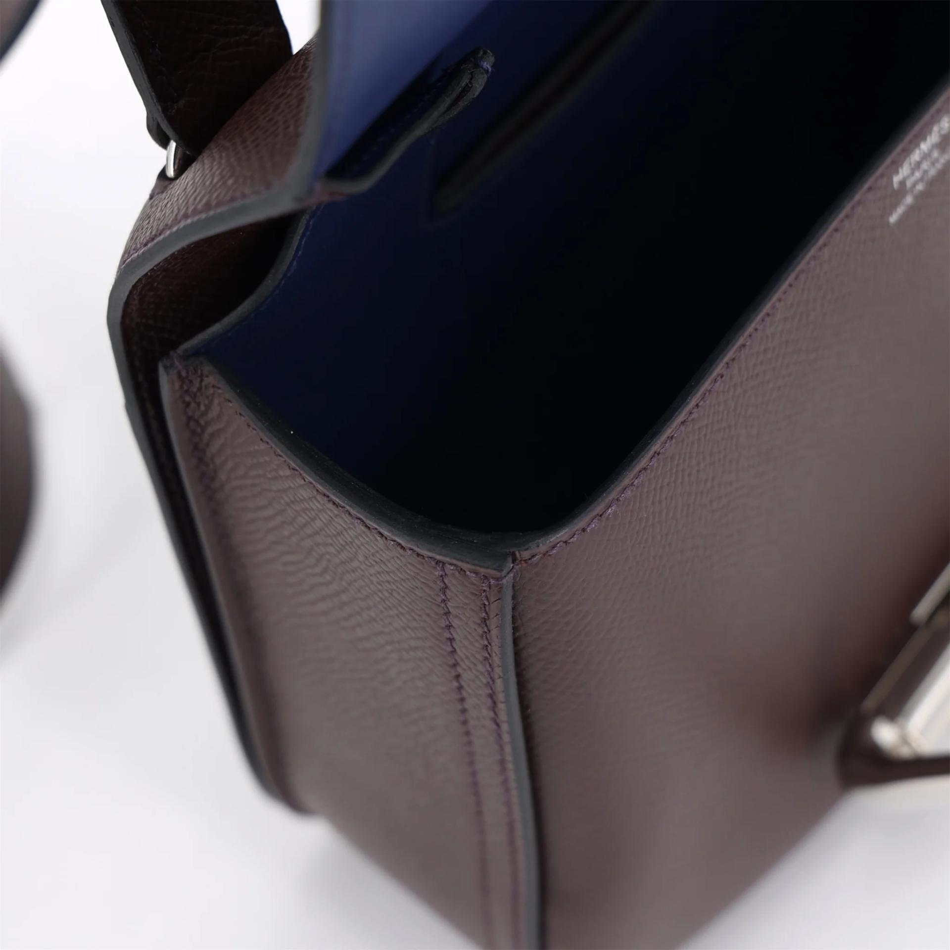 未使用保存品 HERMÈS 愛馬仕 Della Cavalleria mini 0G 馬鞍紅 Rouge Sellier 73 寶石藍 Bleu Saphir Epsom牛皮 銀扣 U刻 2022年 - 12