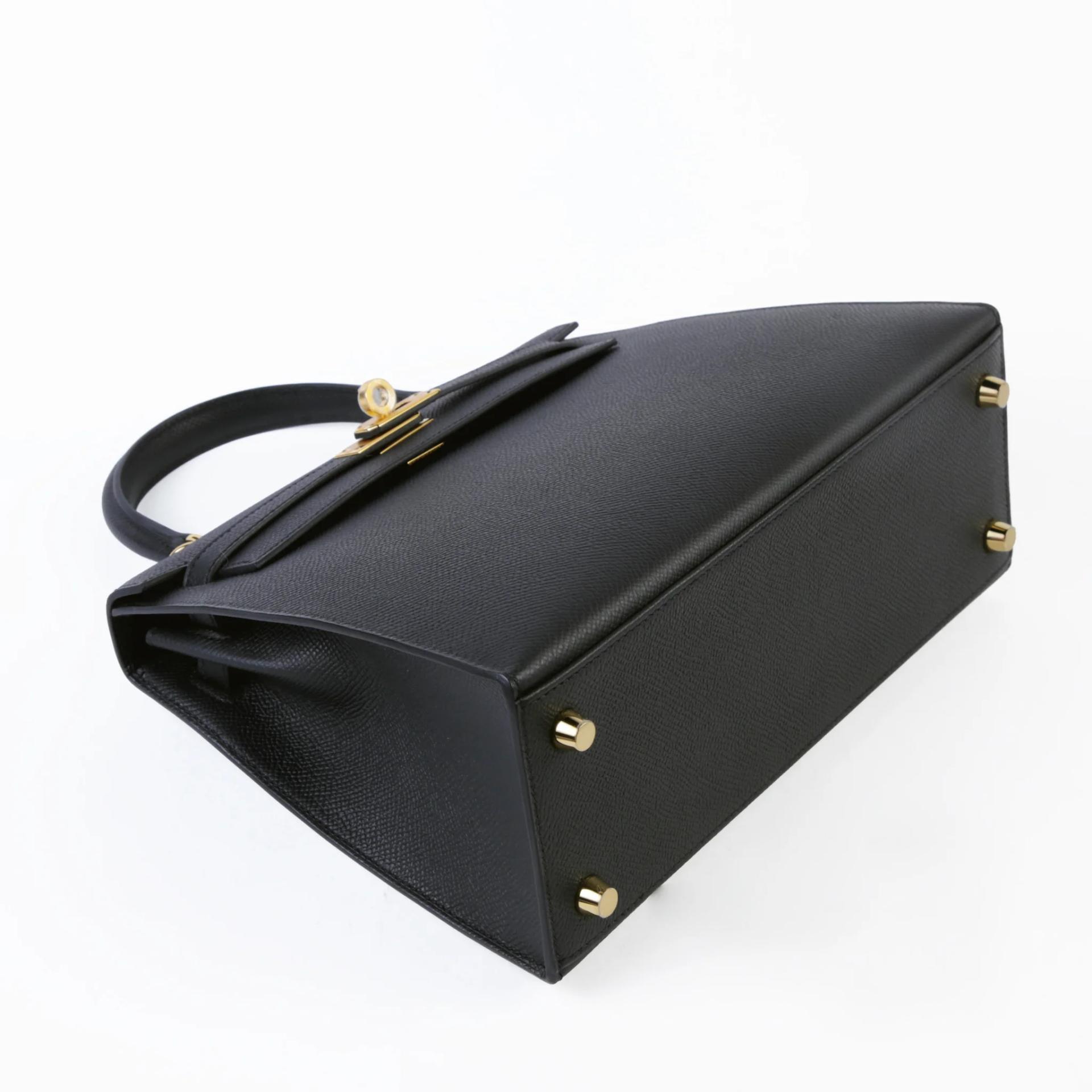 Brand New ( Rank N ) HERMÈS Kelly 25 Sellier Noir (89) Epsom Gold hardware K (2025) - 4