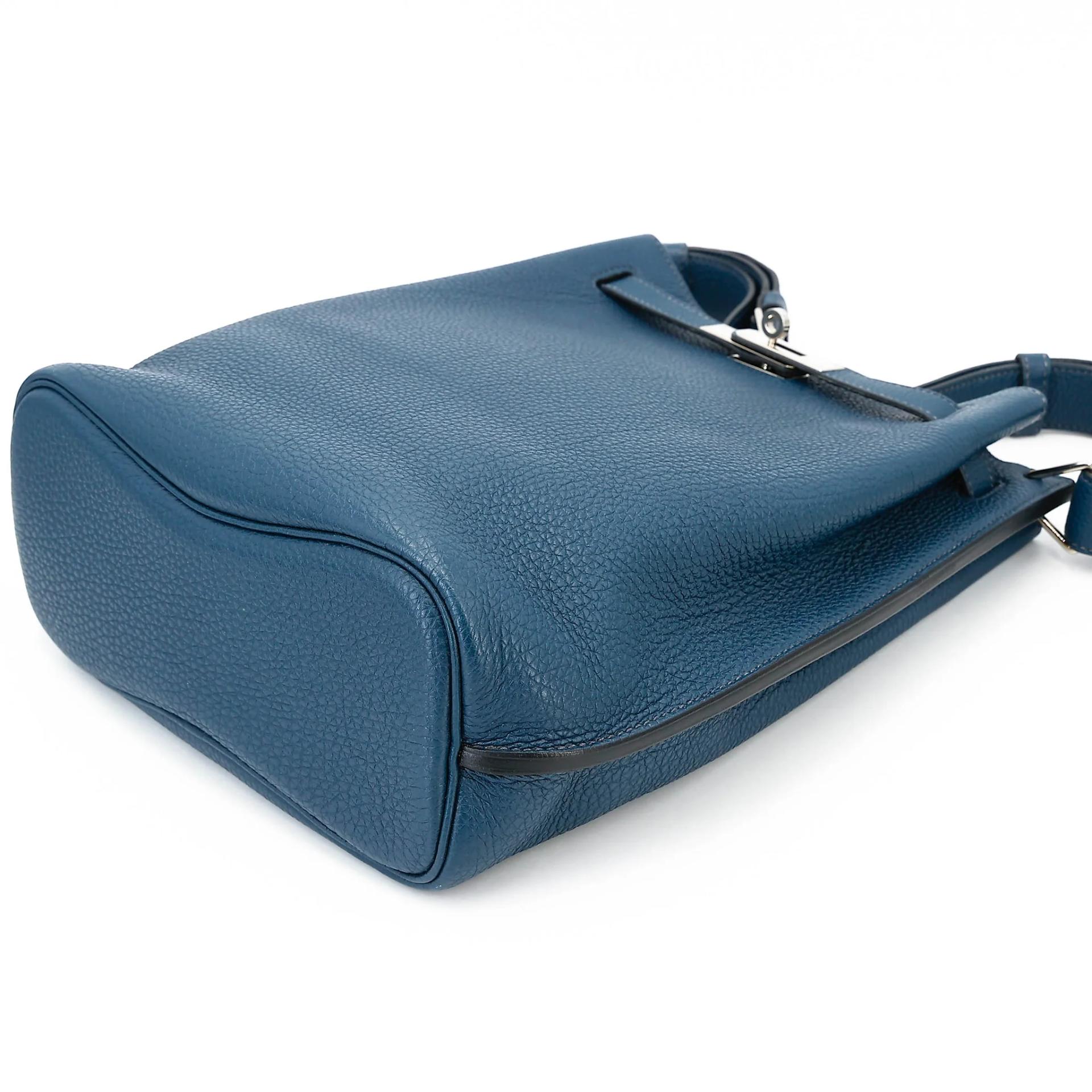 A美品 HERMÈS 愛馬仕 So Kelly 22 7P 普魯士藍 Bleu De Prusse Togo小牛皮 銀扣 □M刻 2009年 - 11
