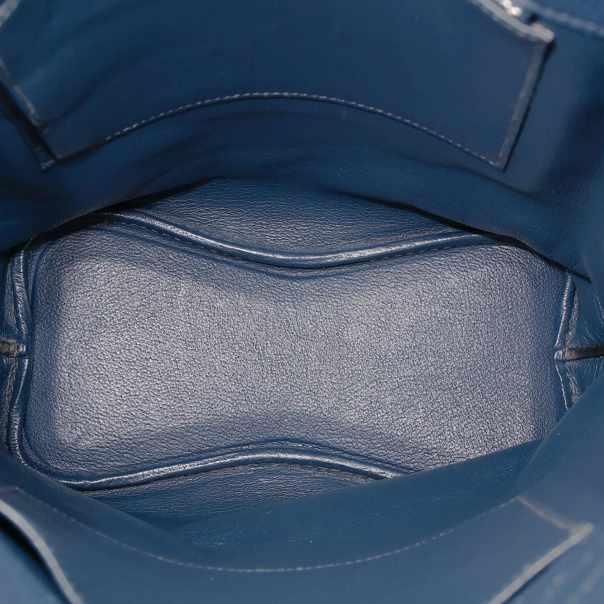 A美品 HERMÈS 愛馬仕 So Kelly 22 7P 普魯士藍 Bleu De Prusse Togo小牛皮 銀扣 □M刻 2009年 - 43