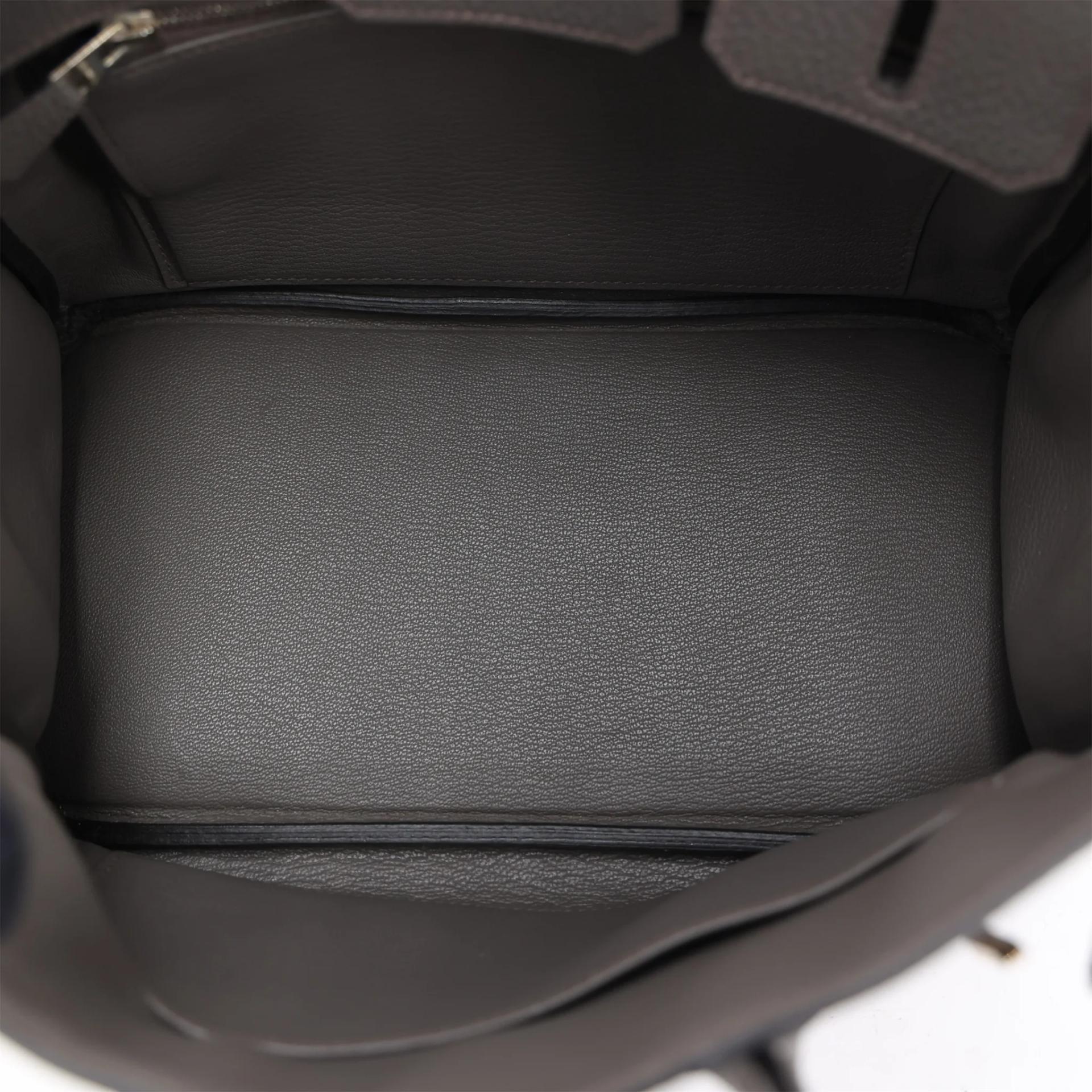 Very Good ( Rank A) HERMÈS Birkin 25 Etain (8F) Togo Palladium hardware D (2019) - 13