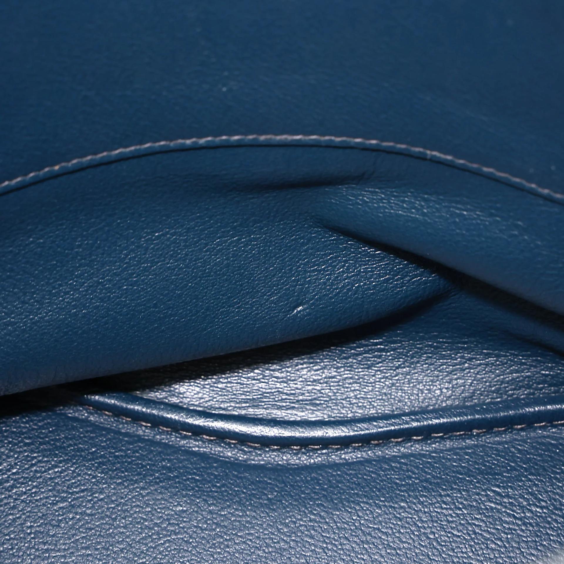 A美品 HERMÈS 愛馬仕 So Kelly 22 7P 普魯士藍 Bleu De Prusse Togo小牛皮 銀扣 □M刻 2009年 - 40