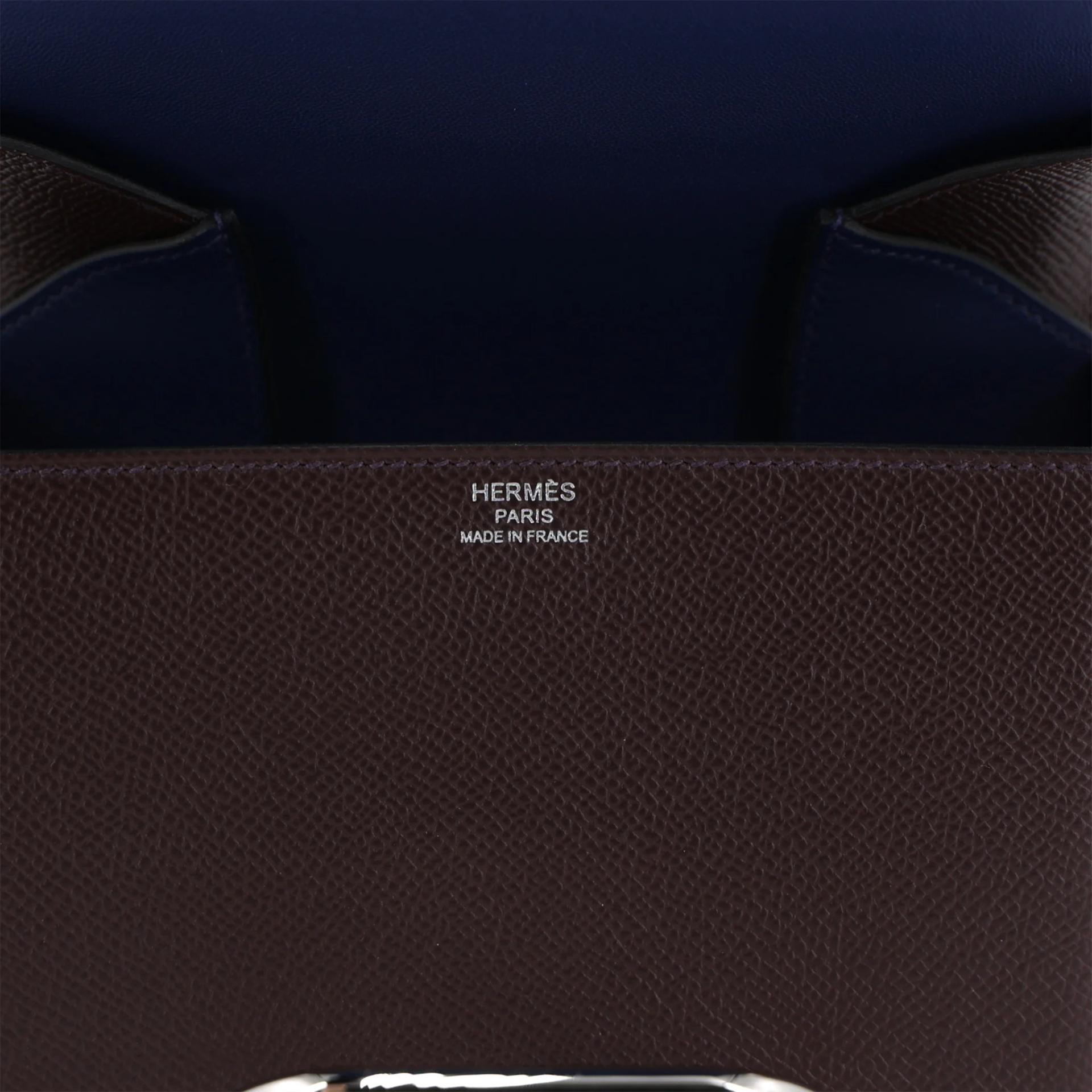 未使用保存品 HERMÈS 愛馬仕 Della Cavalleria mini 0G 馬鞍紅 Rouge Sellier 73 寶石藍 Bleu Saphir Epsom牛皮 銀扣 U刻 2022年 - 10