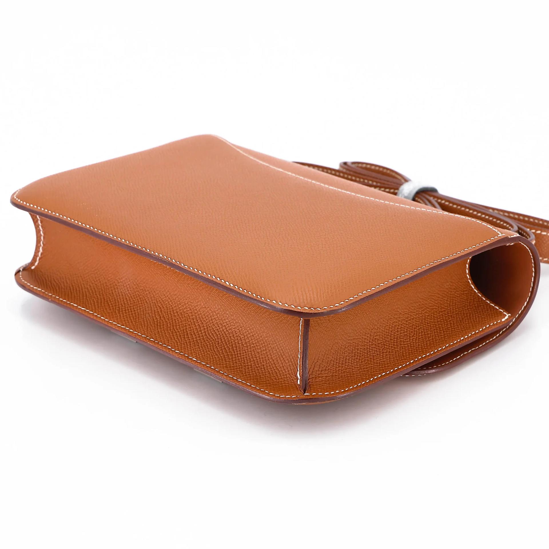 A美品 HERMÈS 愛馬仕 Constance 康康 24 Mirror 37 金棕色 Gold Epsom牛皮 銀扣 K刻 2025年 - 8