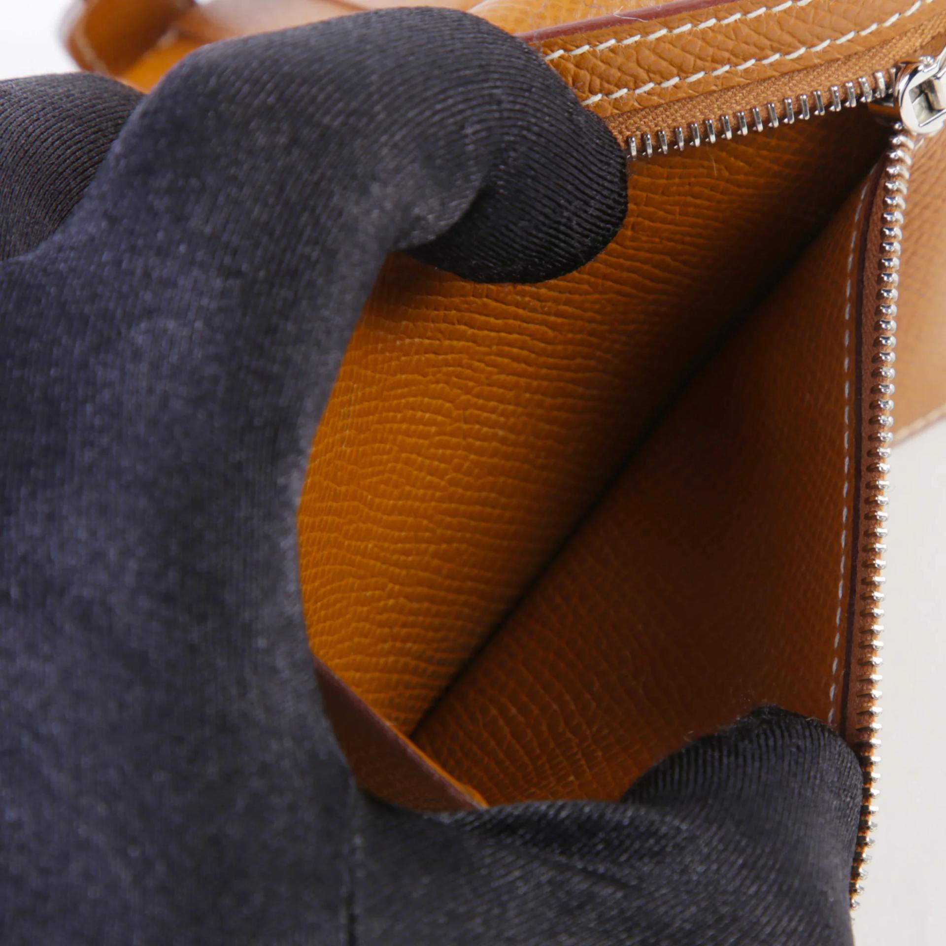 Very Good ( Rank A) HERMÈS Bearn Compact wallet Gold (37) Epsom Palladium hardware W (2024) - 11