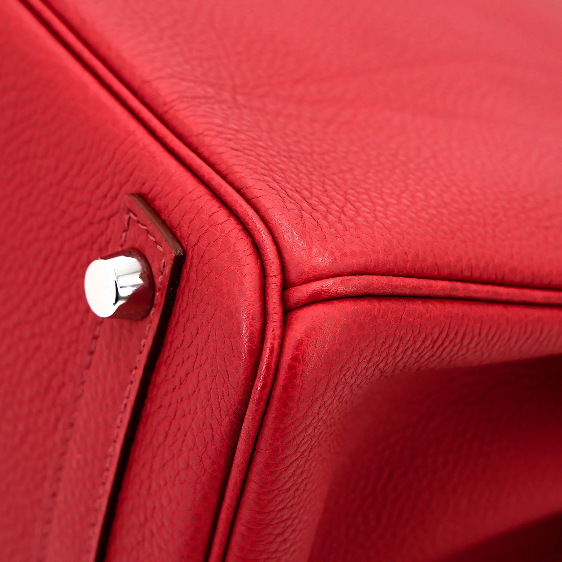 A美品 HERMÈS 愛馬仕 Birkin 30 54 茜草紅 Rouge Garance Togo小牛皮 銀扣 □M刻 2009年 - 10