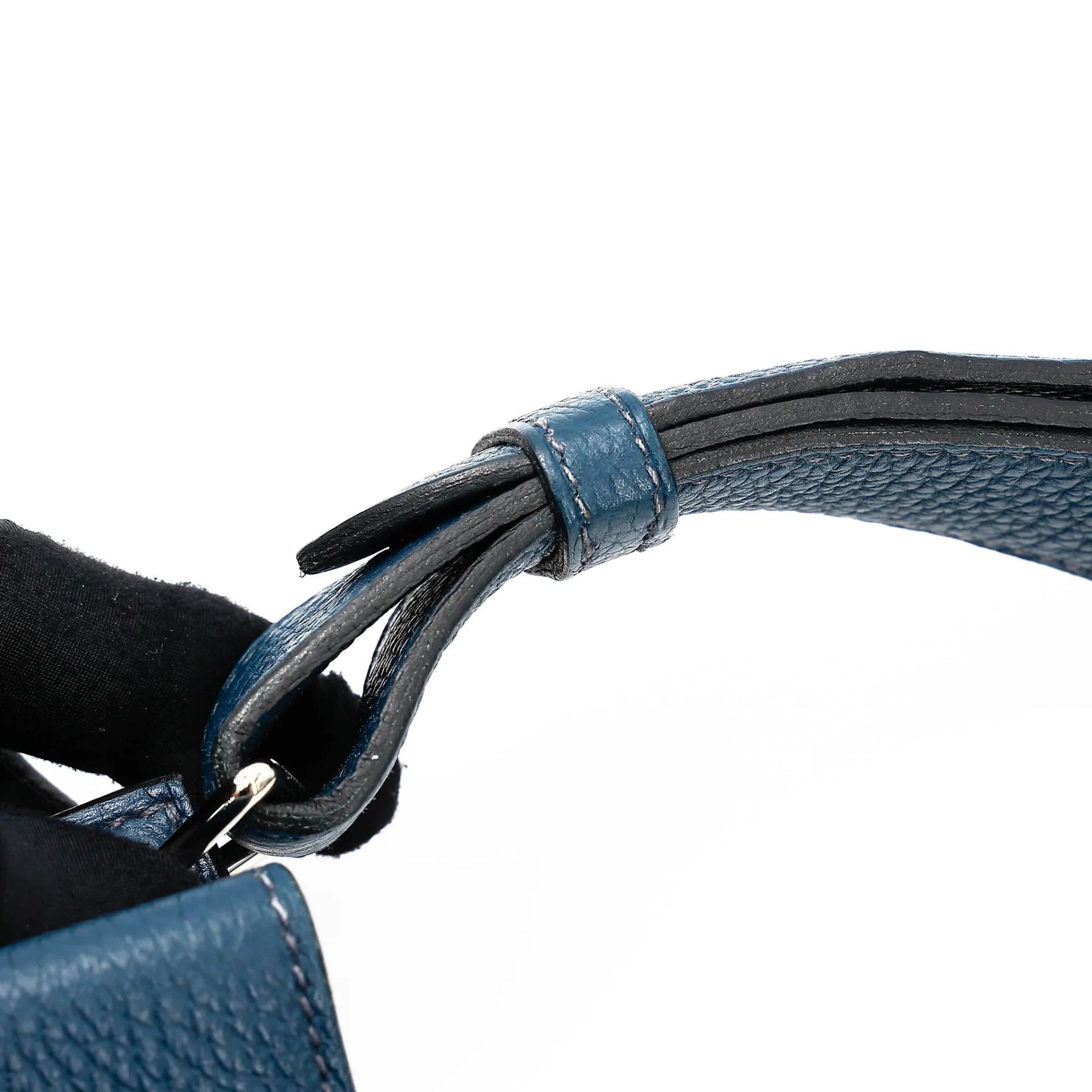 A美品 HERMÈS 愛馬仕 So Kelly 22 7P 普魯士藍 Bleu De Prusse Togo小牛皮 銀扣 □M刻 2009年 - 6