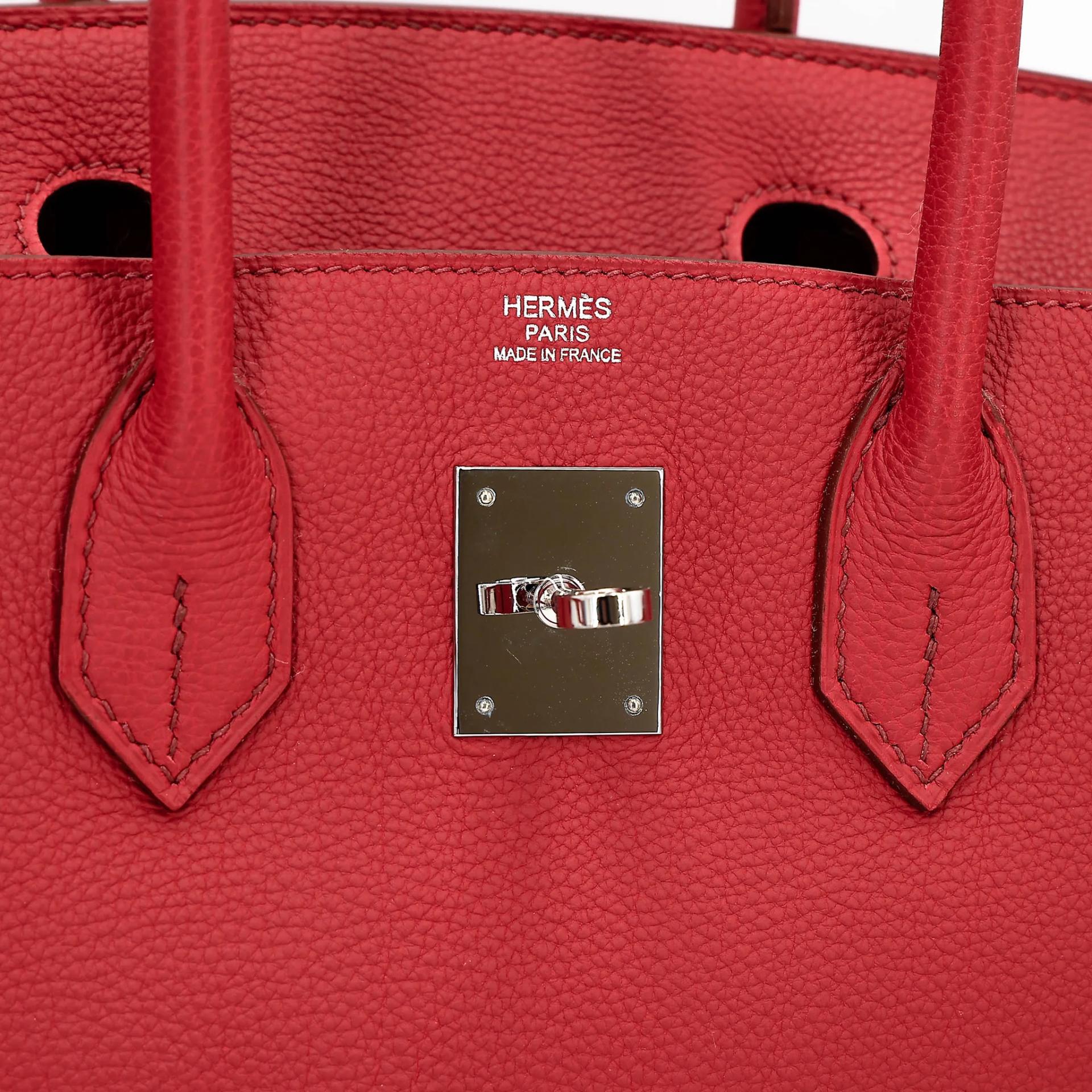 A美品 HERMÈS 愛馬仕 Birkin 30 54 茜草紅 Rouge Garance Togo小牛皮 銀扣 □M刻 2009年 - 22