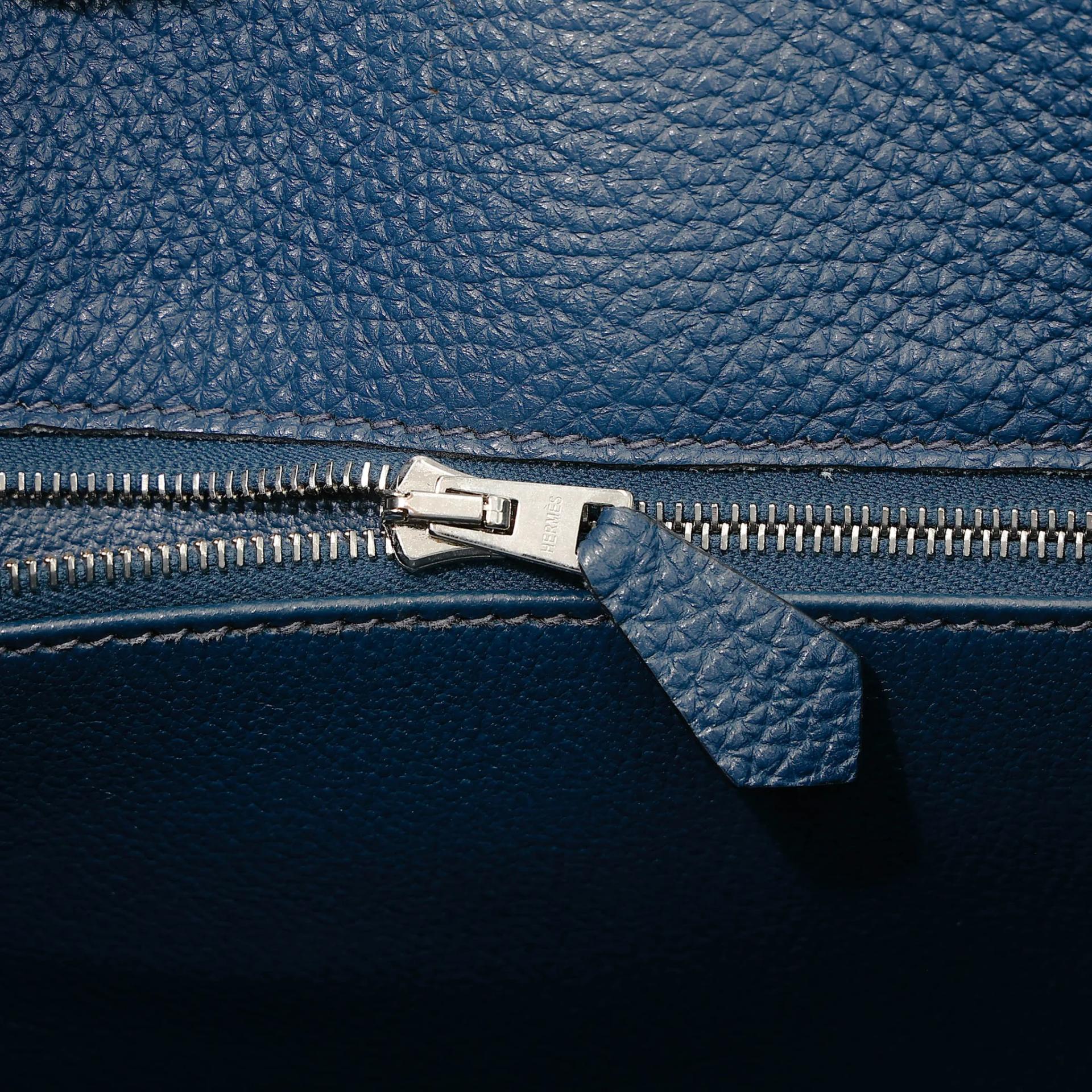A美品 HERMÈS 愛馬仕 So Kelly 22 7P 普魯士藍 Bleu De Prusse Togo小牛皮 銀扣 □M刻 2009年 - 34