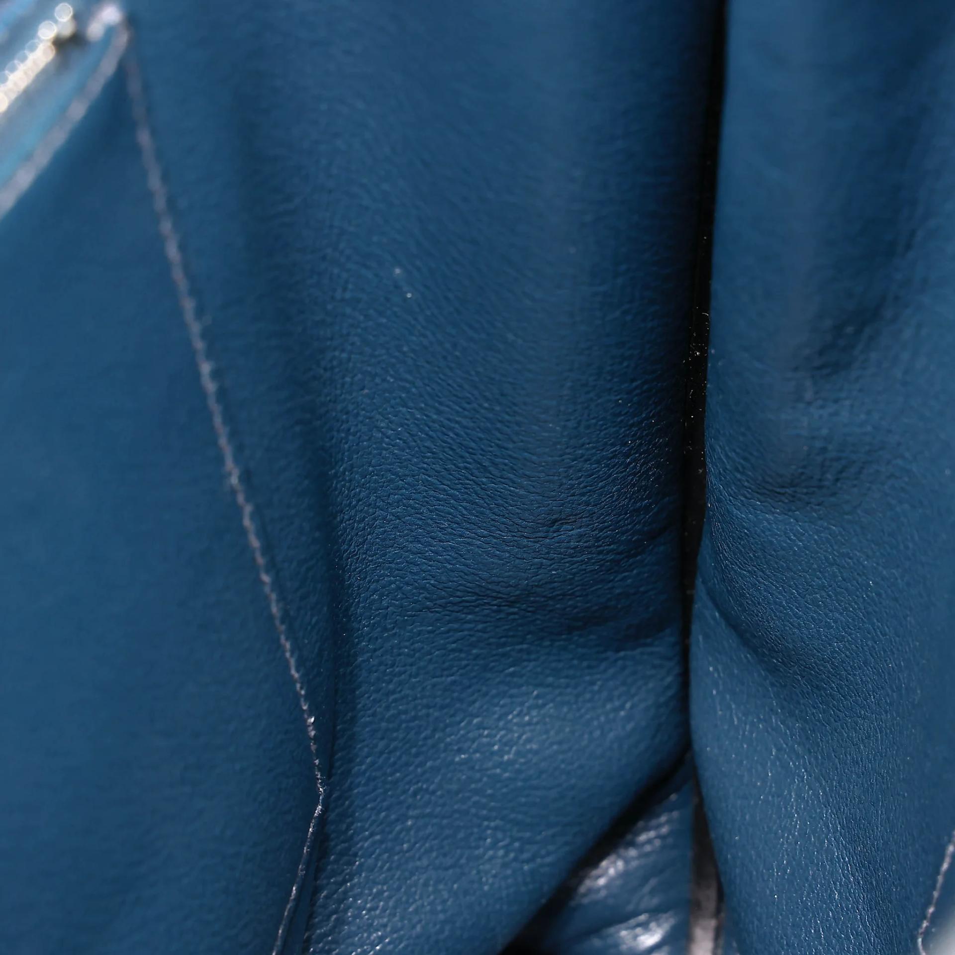A美品 HERMÈS 愛馬仕 So Kelly 22 7P 普魯士藍 Bleu De Prusse Togo小牛皮 銀扣 □M刻 2009年 - 38