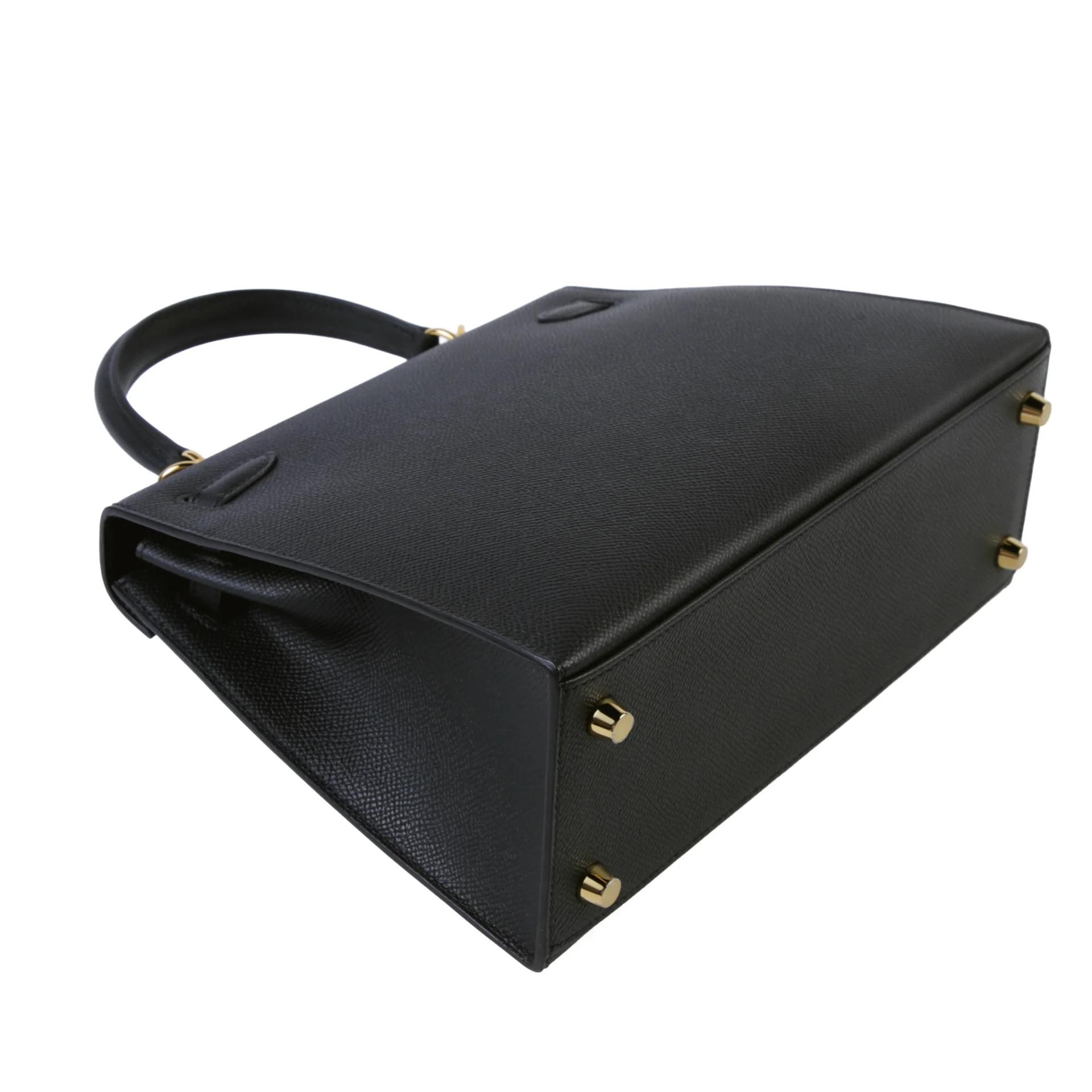 Brand New ( Rank N ) HERMÈS Kelly 25 Sellier Noir (89) Epsom Gold hardware K (2025) - 6