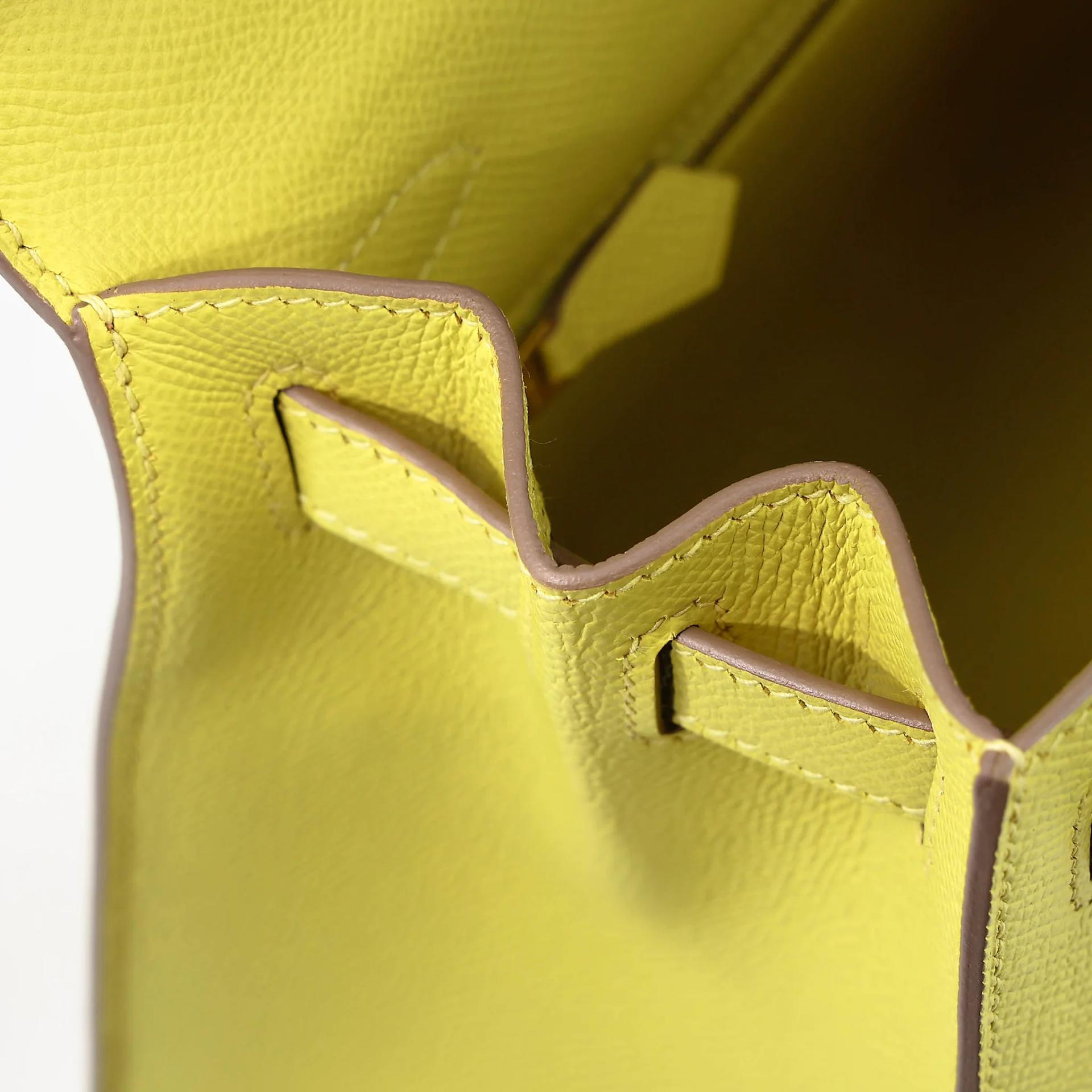 SA超美品 HERMÈS 愛馬仕 Kelly 28 外縫 9R 檸檬黃 Lime Epsom牛皮 金扣 D刻 2019年 - 17