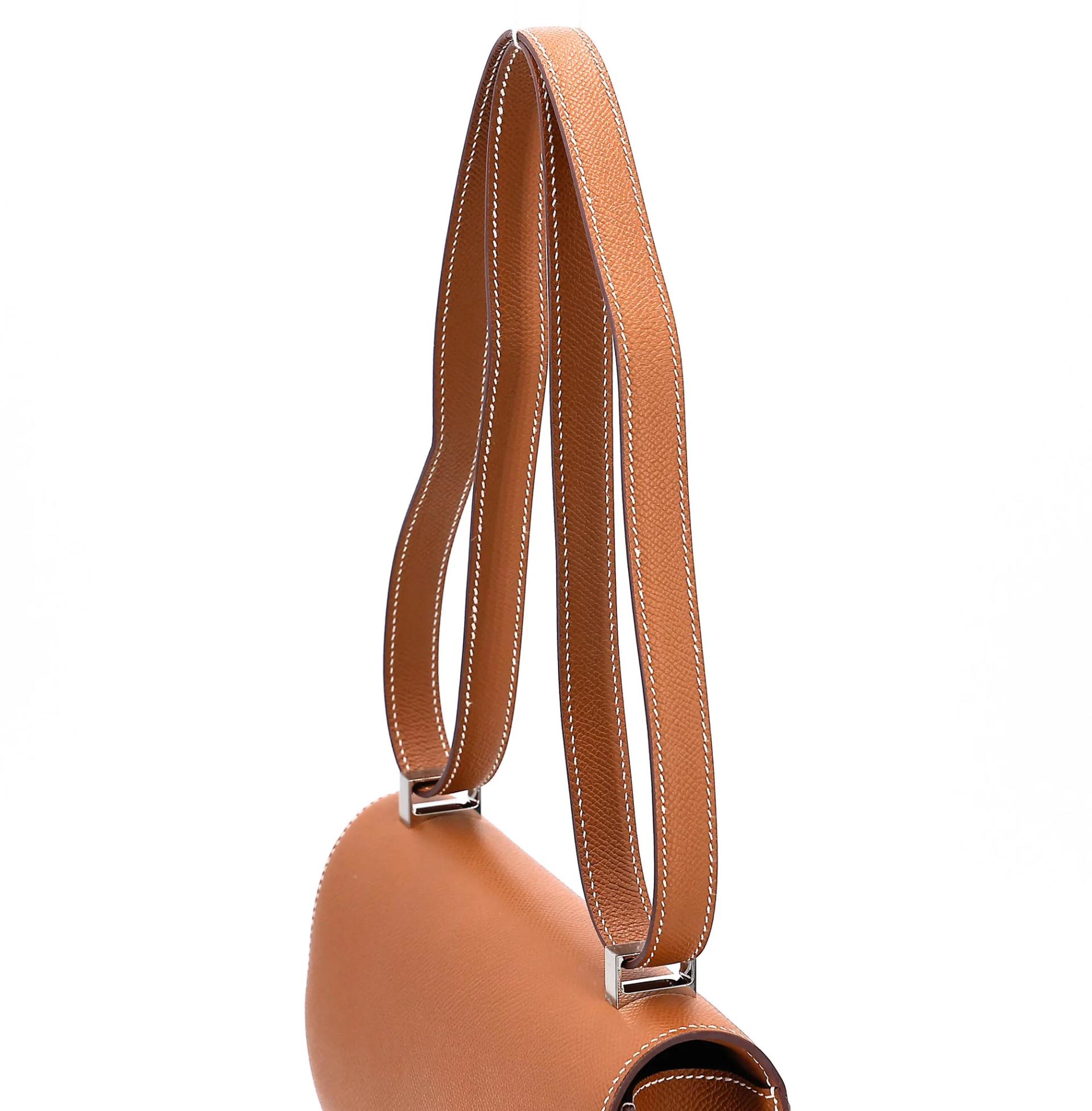 A美品 HERMÈS 愛馬仕 Constance 康康 24 Mirror 37 金棕色 Gold Epsom牛皮 銀扣 K刻 2025年 - 3