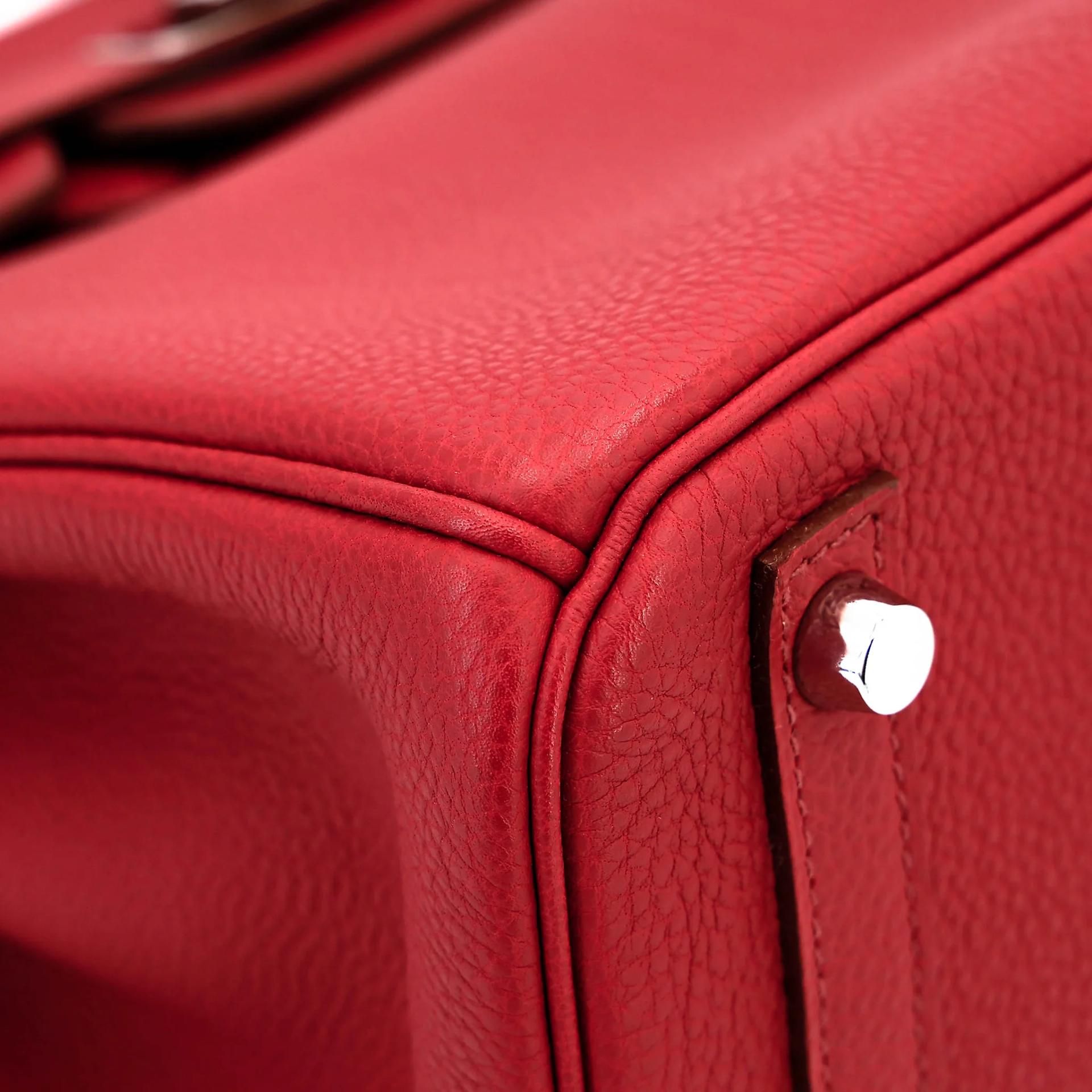 A美品 HERMÈS 愛馬仕 Birkin 30 54 茜草紅 Rouge Garance Togo小牛皮 銀扣 □M刻 2009年 - 9