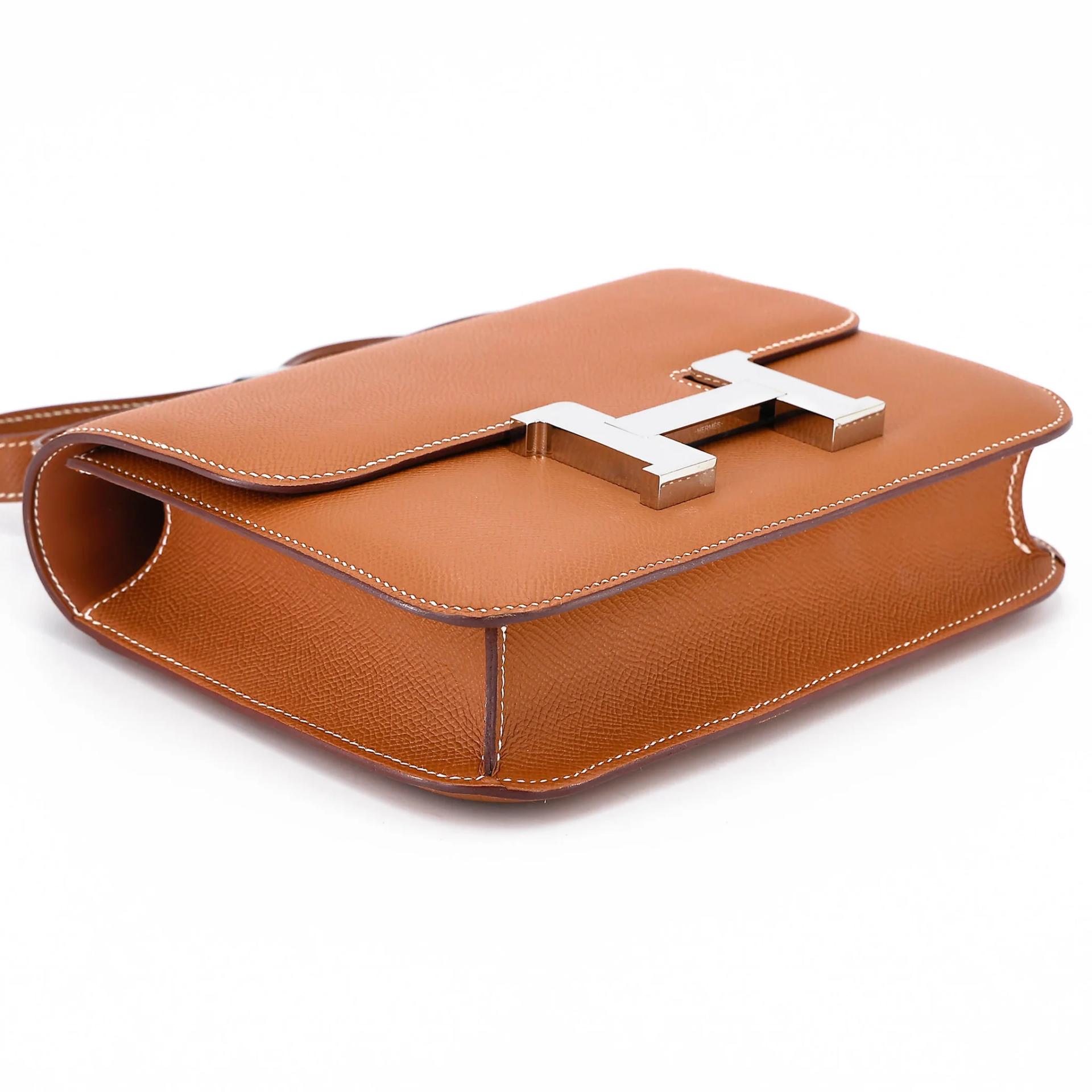 A美品 HERMÈS 愛馬仕 Constance 康康 24 Mirror 37 金棕色 Gold Epsom牛皮 銀扣 K刻 2025年 - 7