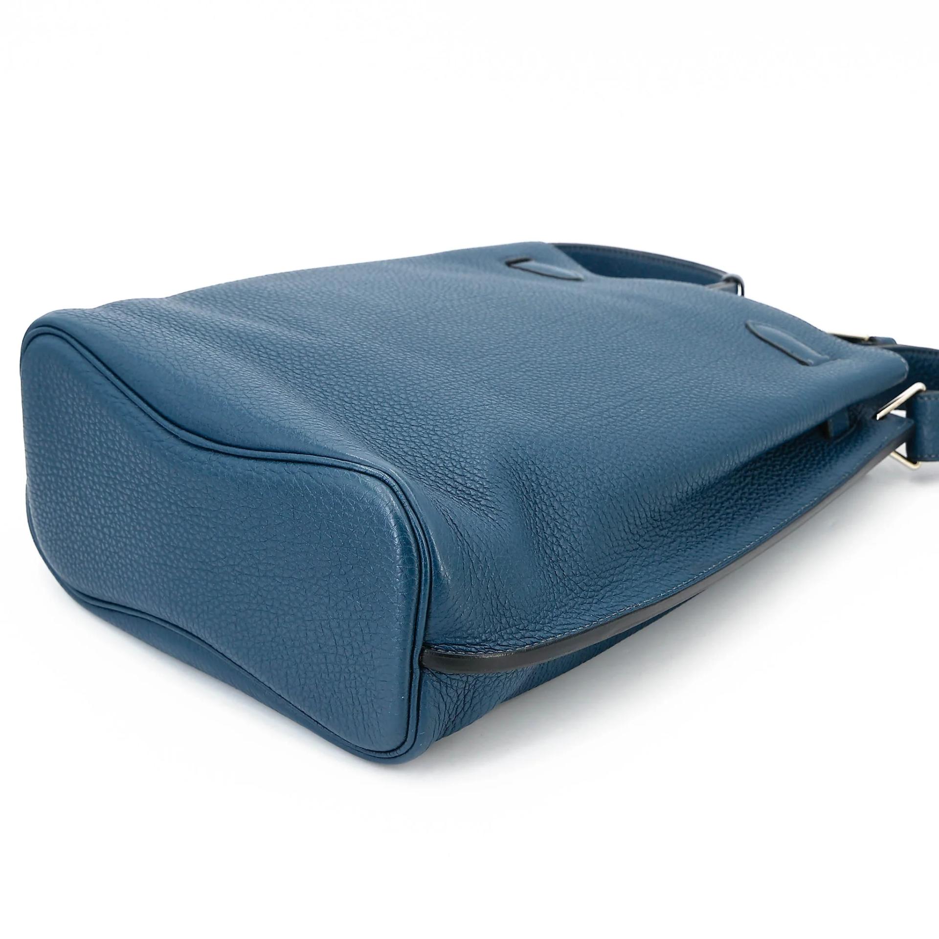 A美品 HERMÈS 愛馬仕 So Kelly 22 7P 普魯士藍 Bleu De Prusse Togo小牛皮 銀扣 □M刻 2009年 - 13