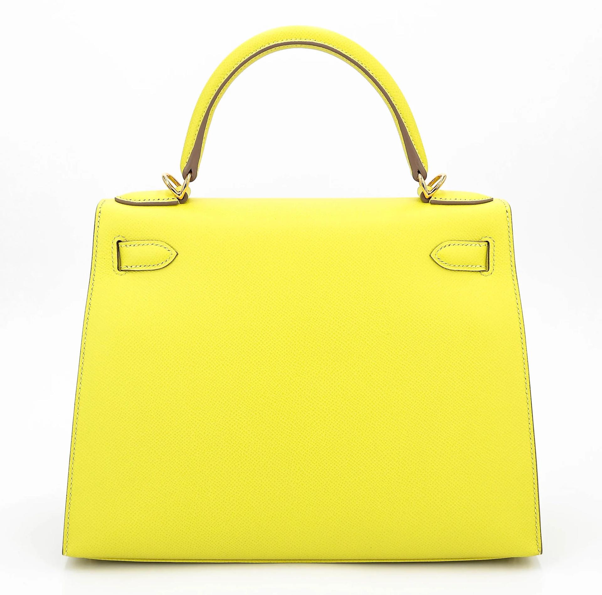 SA超美品 HERMÈS 愛馬仕 Kelly 28 外縫 9R 檸檬黃 Lime Epsom牛皮 金扣 D刻 2019年 - 2